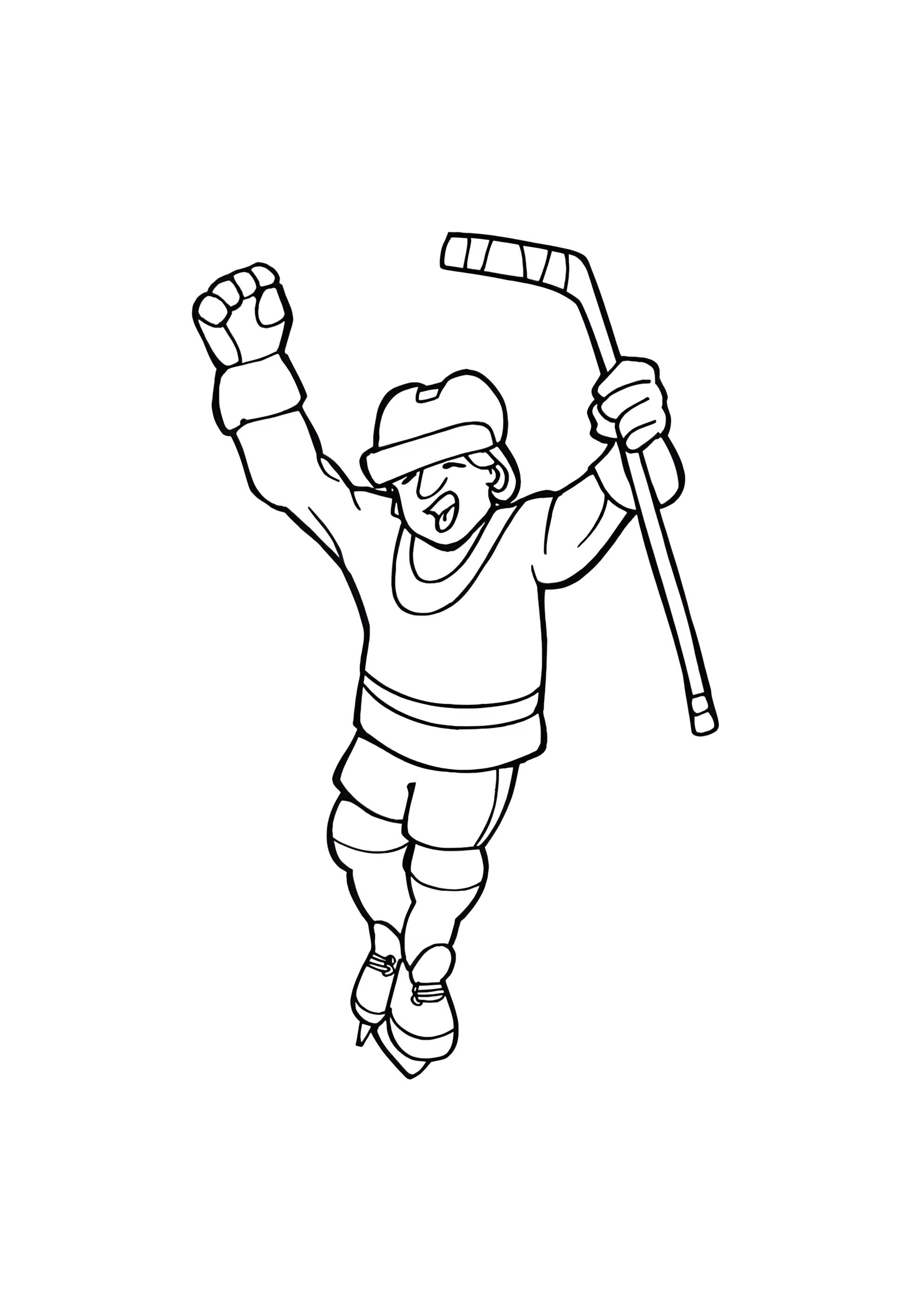 Раскраска Мальчишка хоккей
