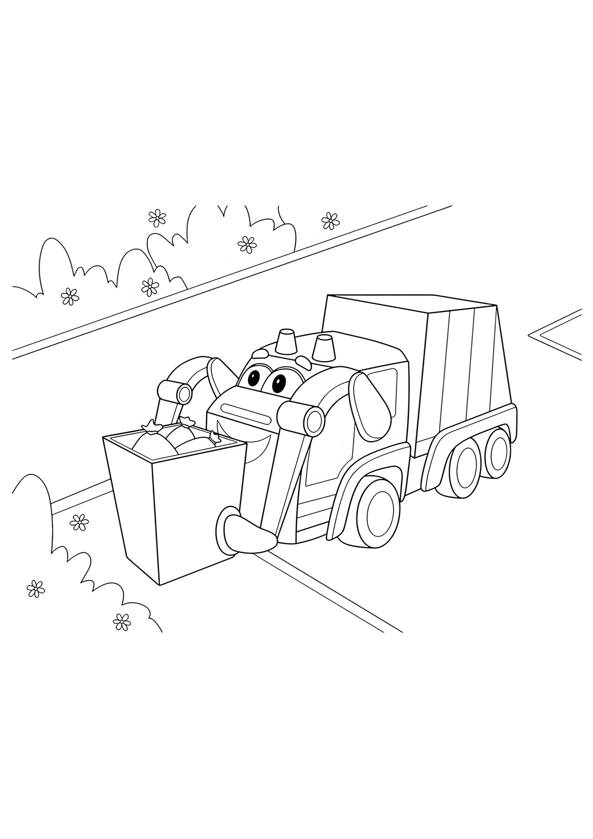 Раскраска Маленький мусоровоз