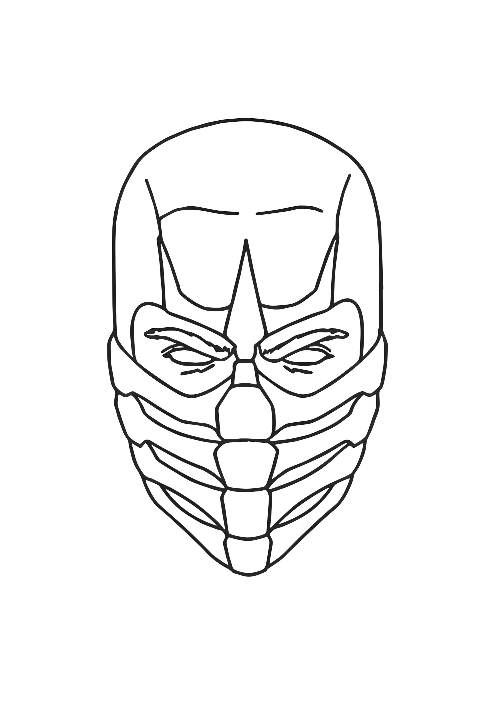 Раскраска Маска Саб-зиро