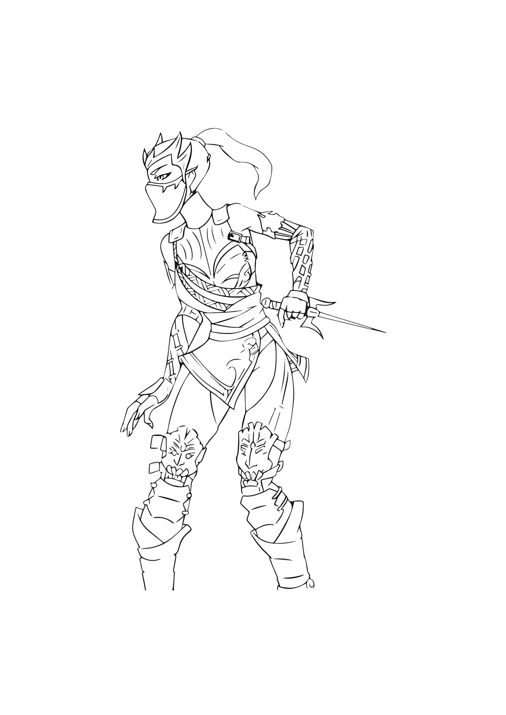 Раскраска Милина из Мортал Комбат