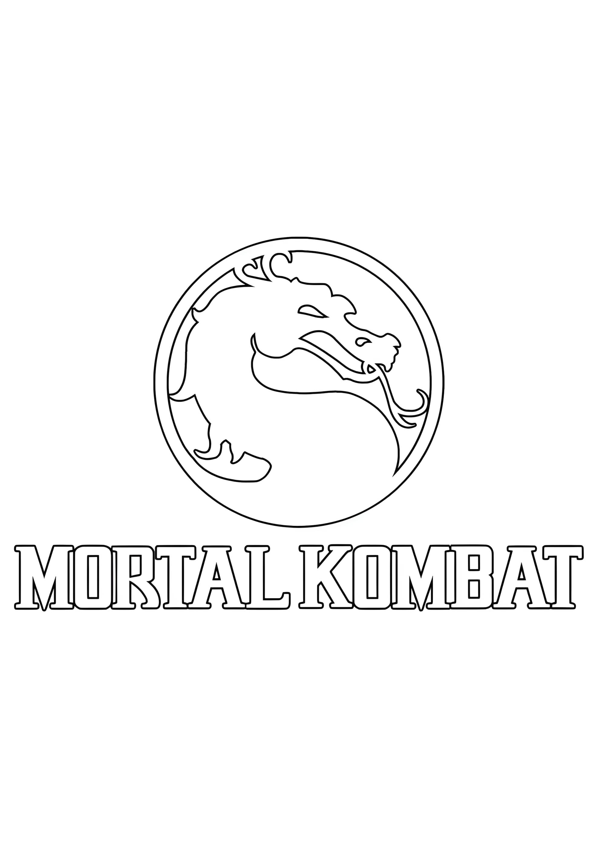 Раскраска Мортал Комбат лого