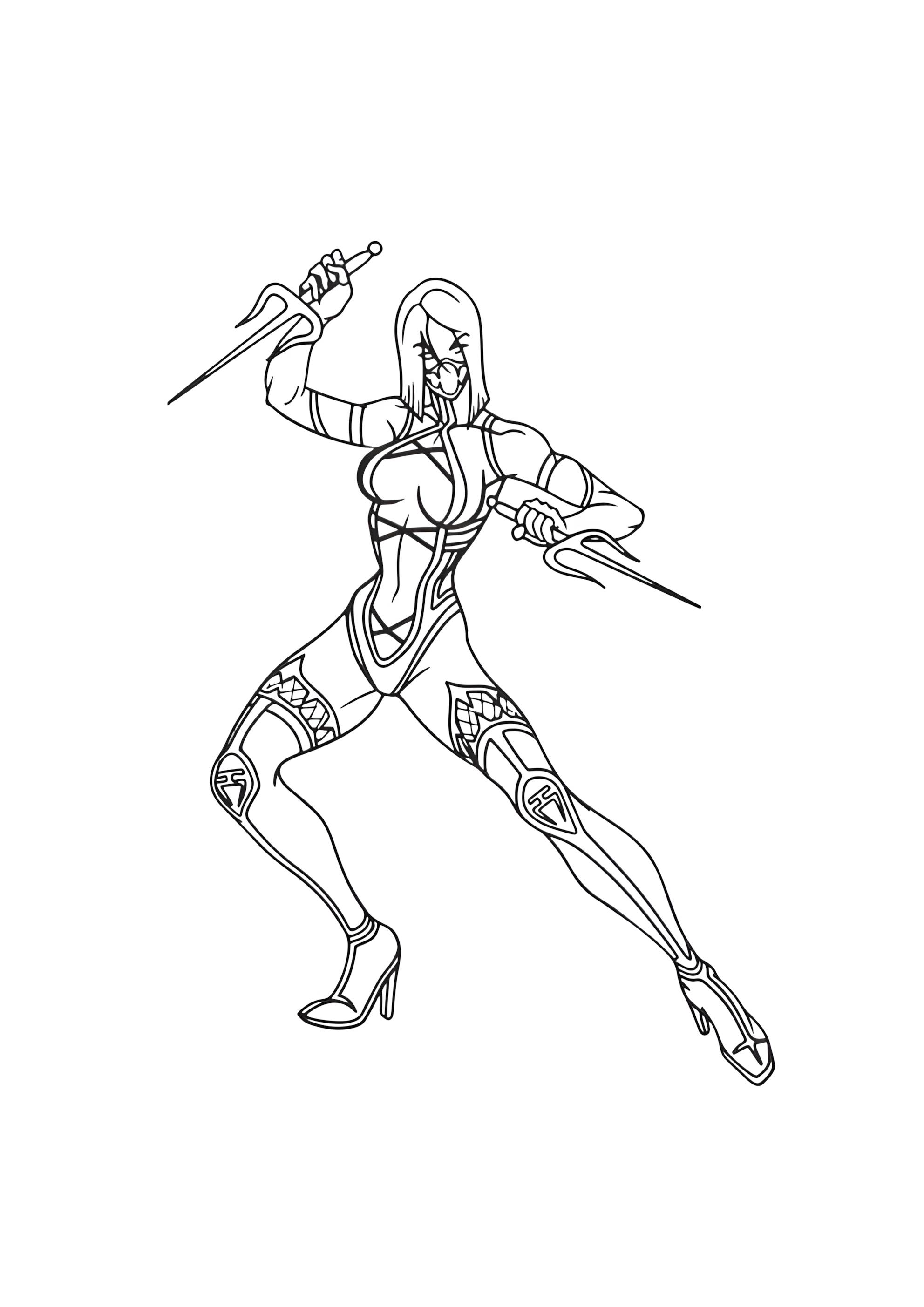 Раскраска Мортал Комбат Милина