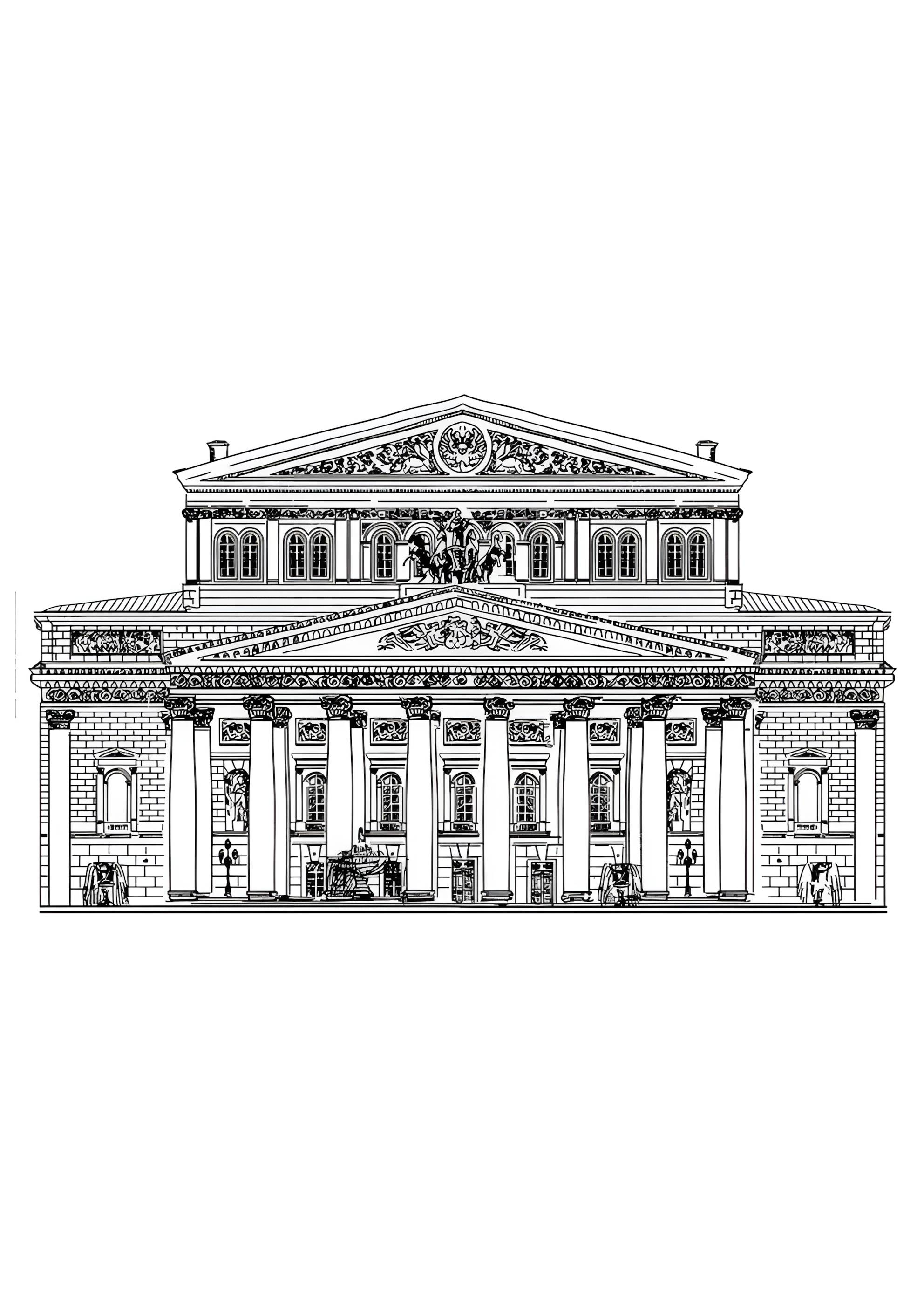 Раскраска Москва большой театр
