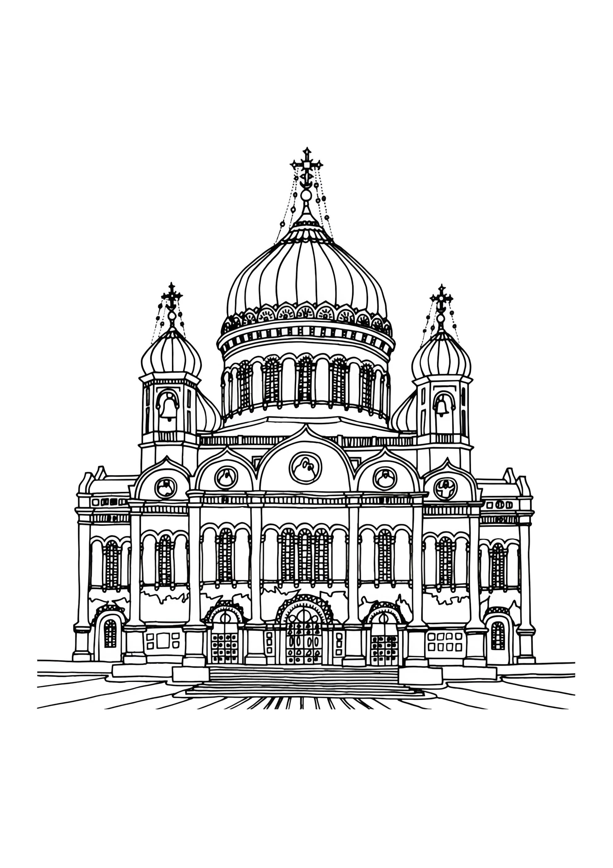 Раскраска Москва Храм