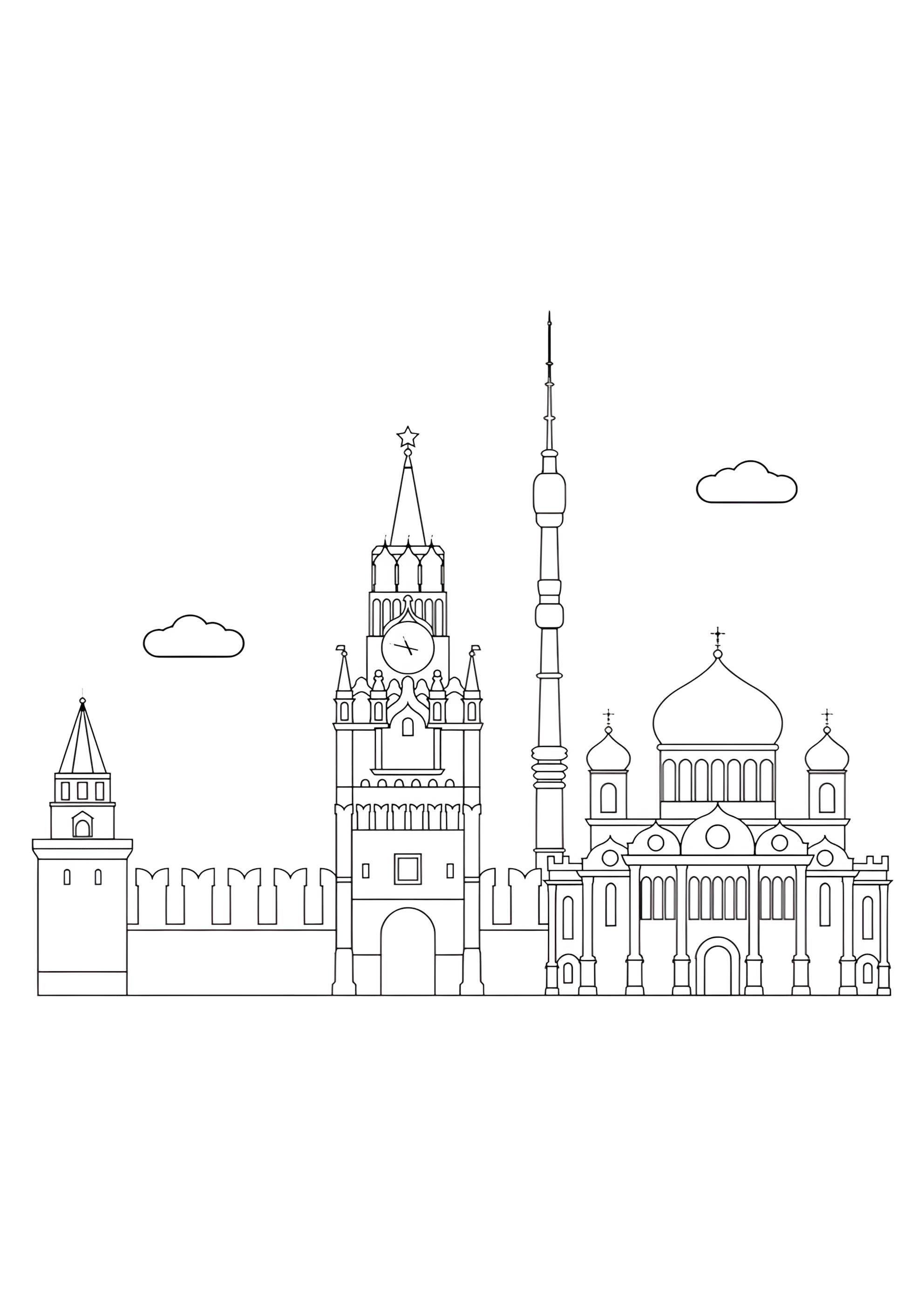 Раскраска Москва простой рисунок
