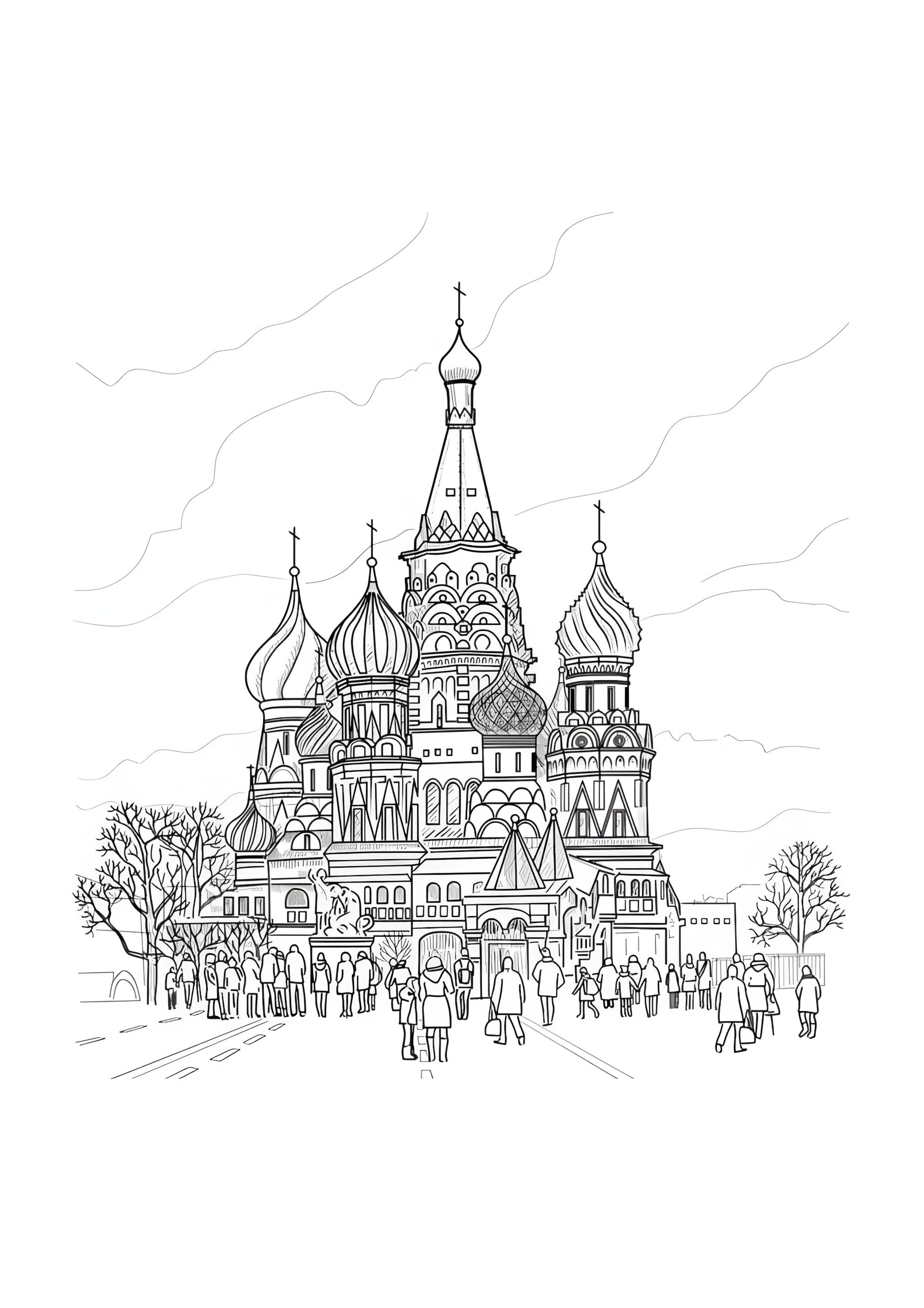 Раскраска Москва Россия Красная площадь