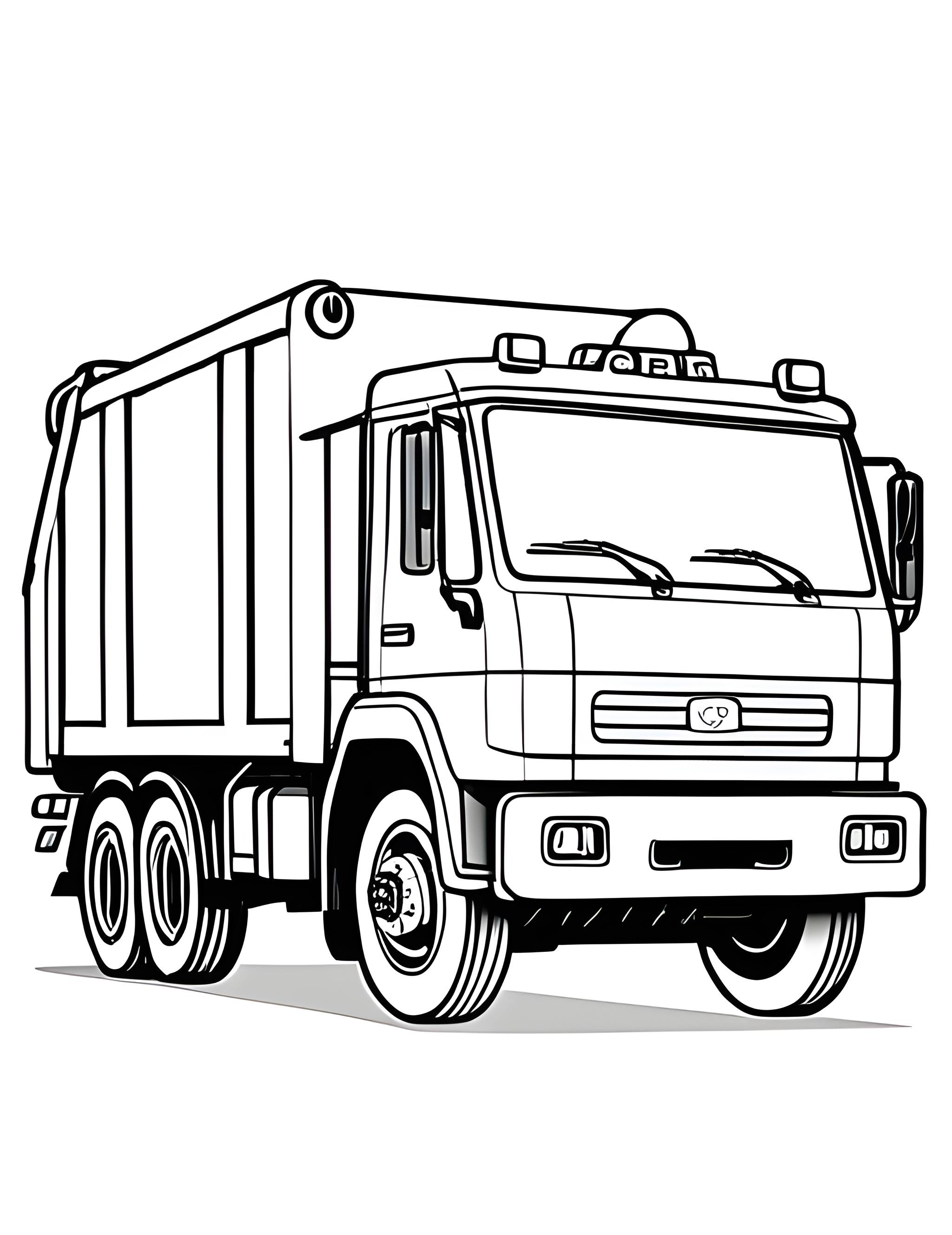 Раскраска Мусоровоз 15