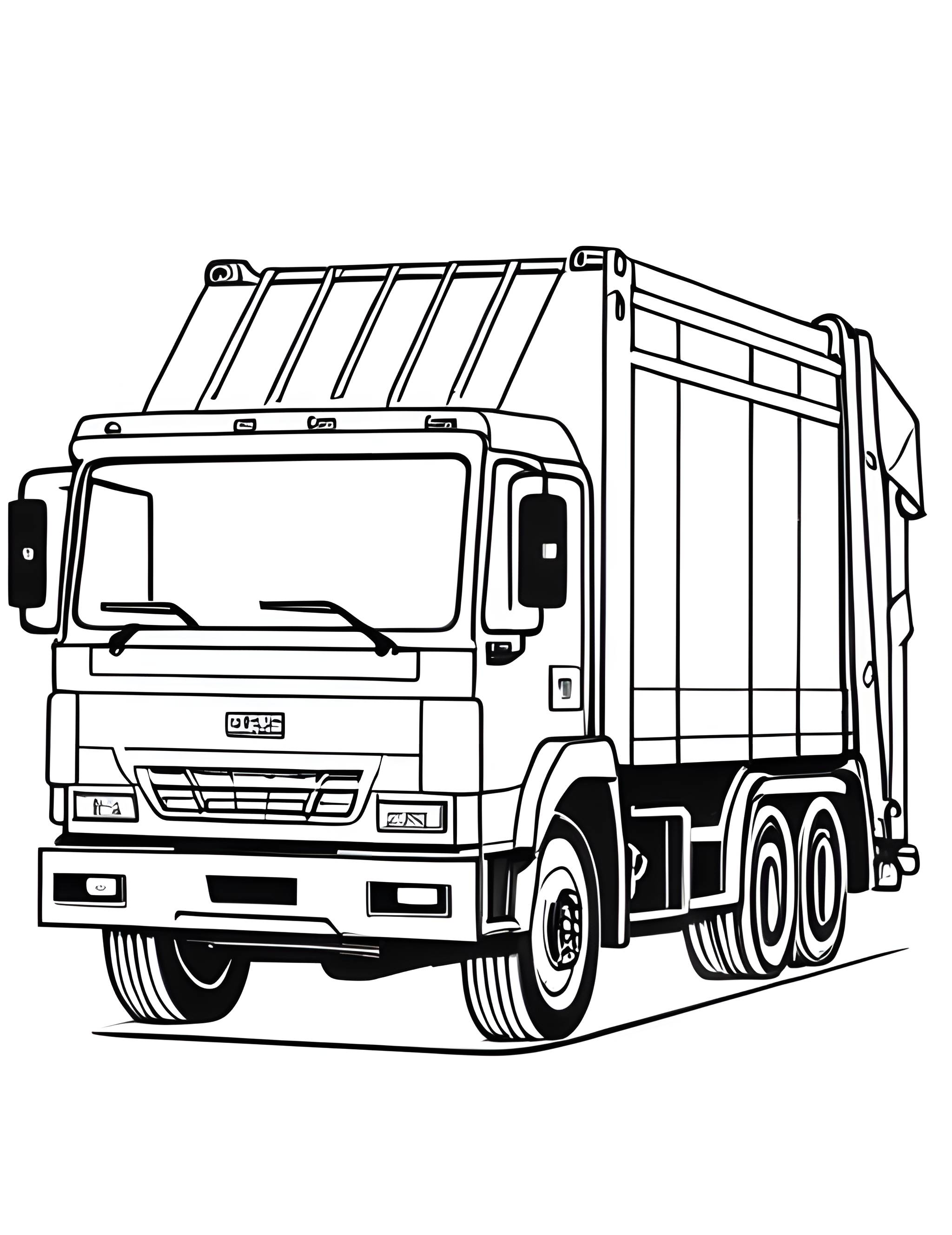 Раскраска Мусоровоз 17