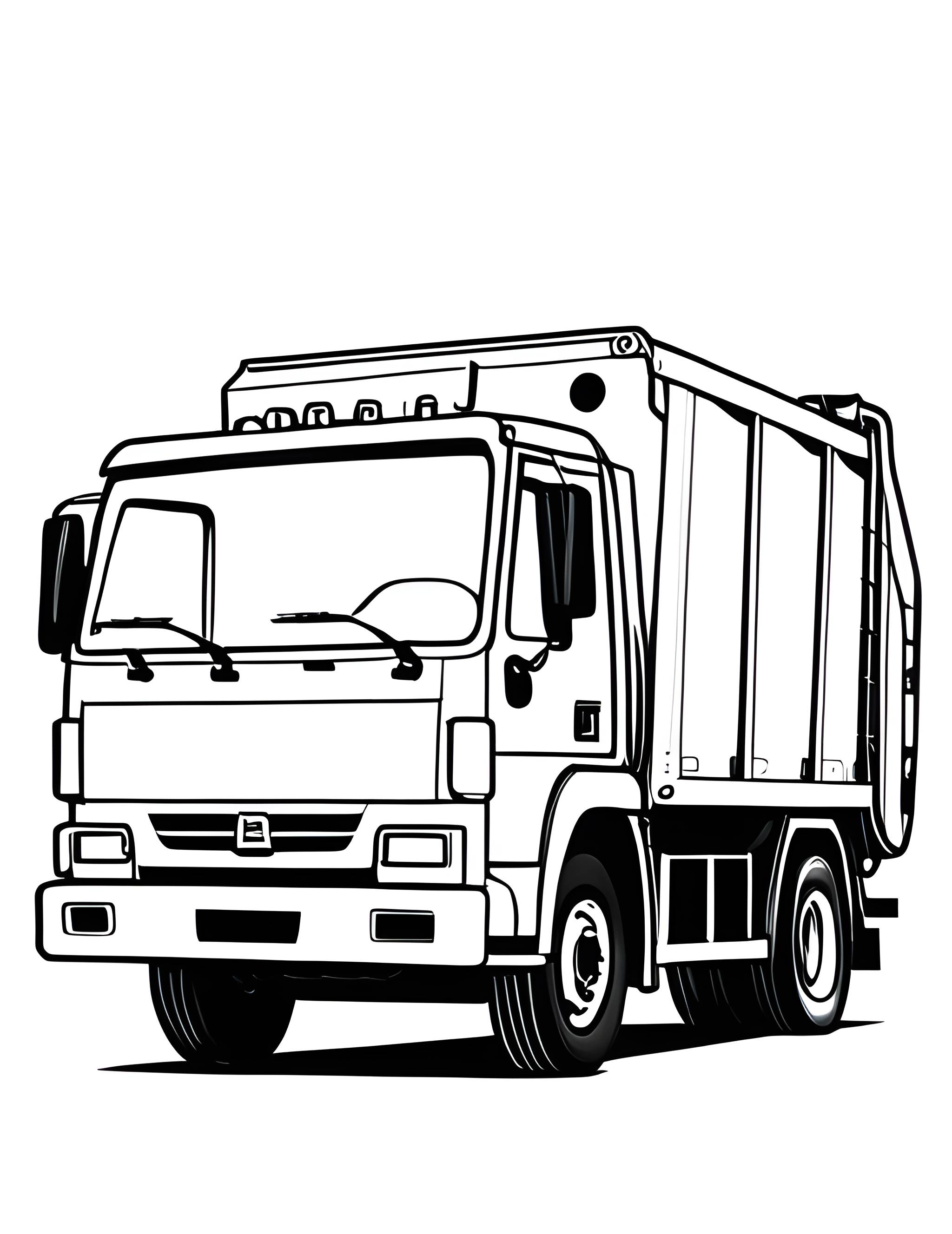 Раскраска Мусоровоз 18