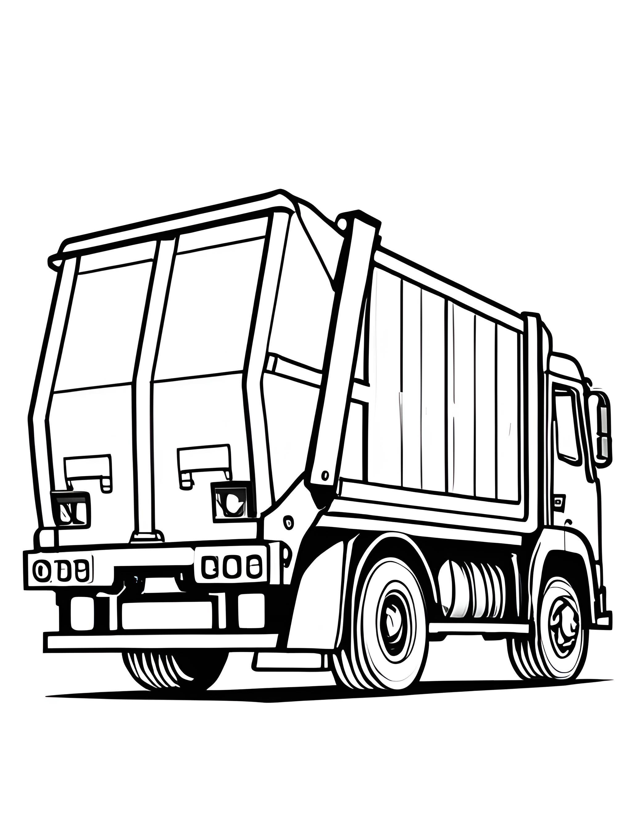 Раскраска Мусоровоз 19