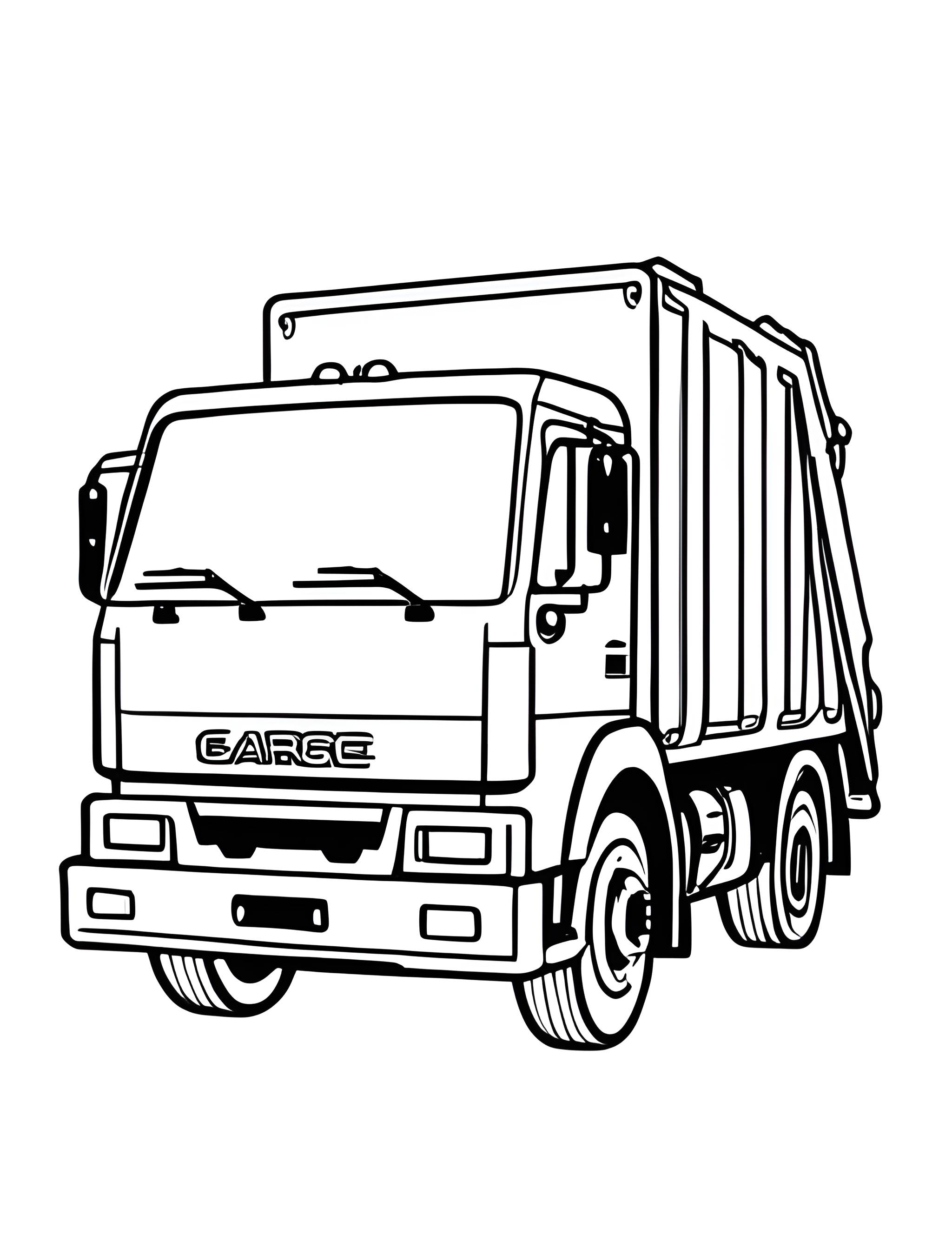 Раскраска Мусоровоз 24