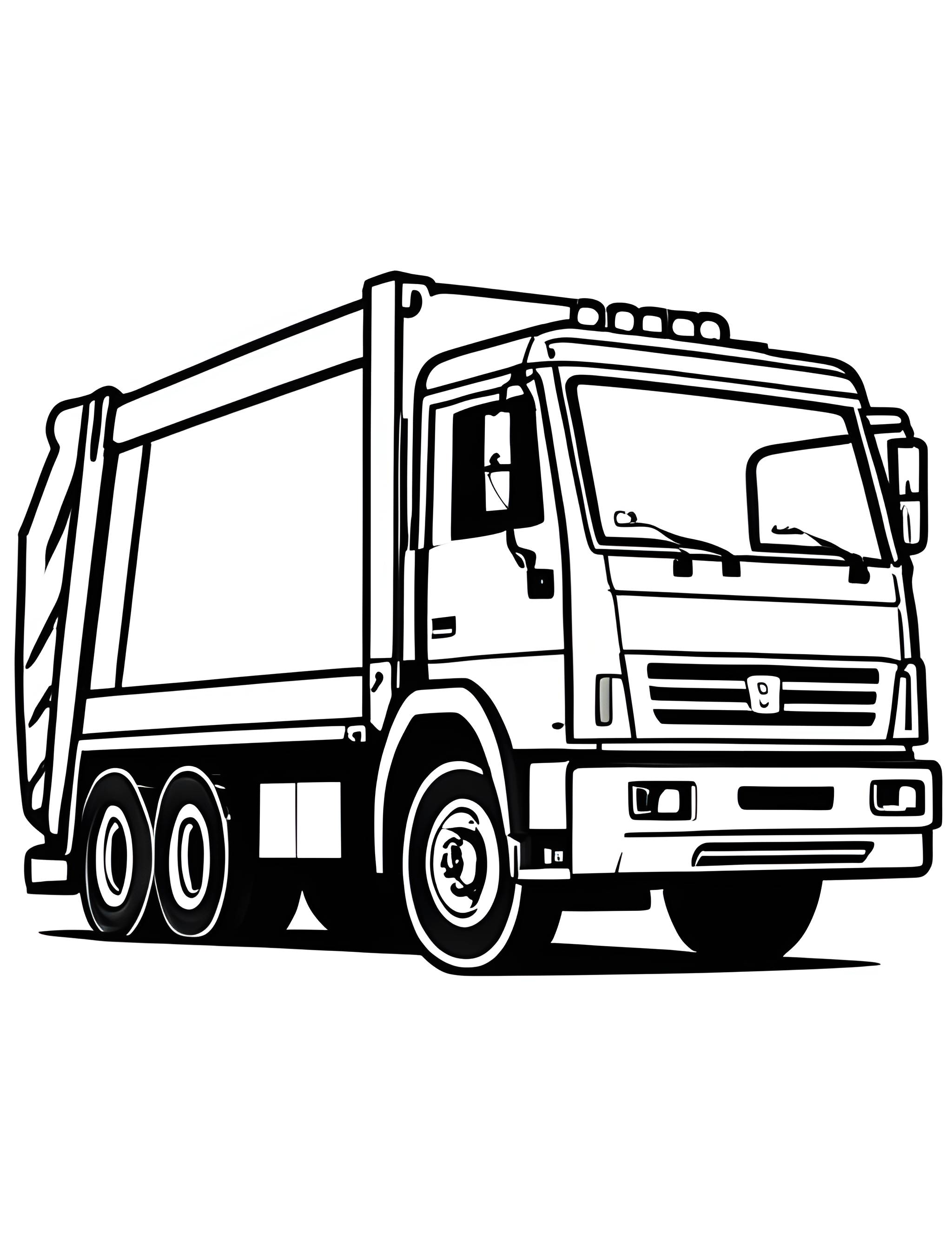 Раскраска Мусоровоз 3