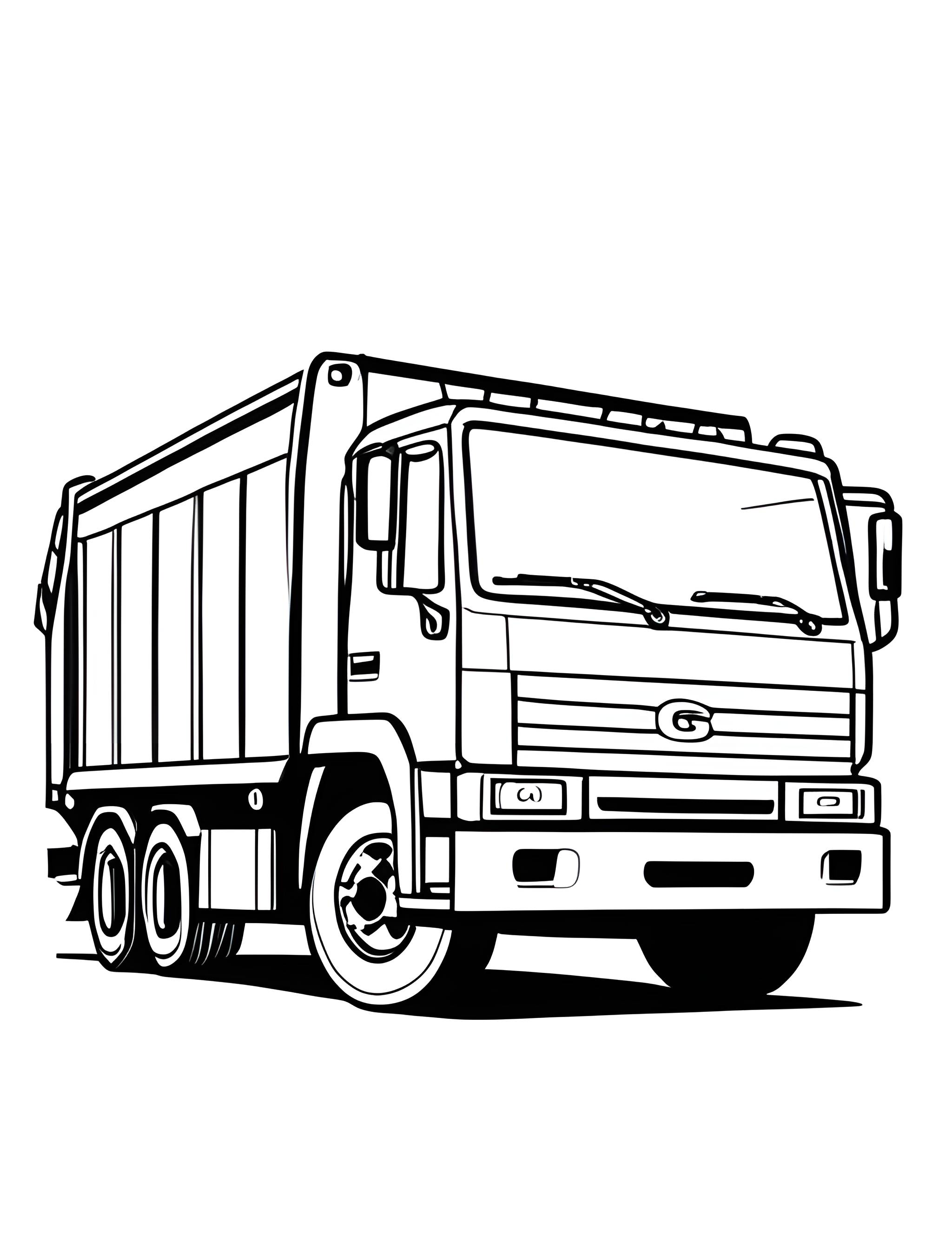 Раскраска Мусоровоз 4