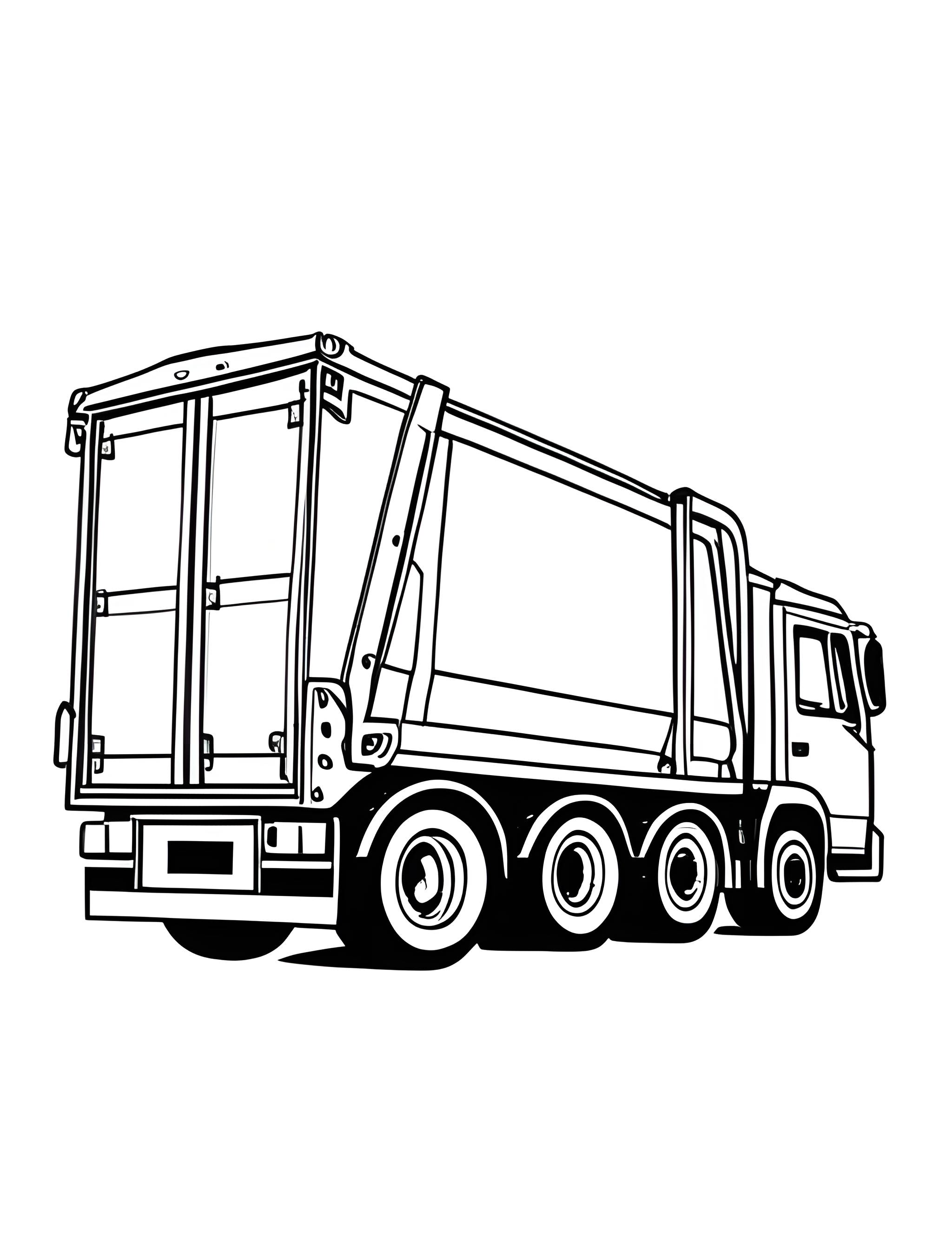 Раскраска Мусоровоз 5