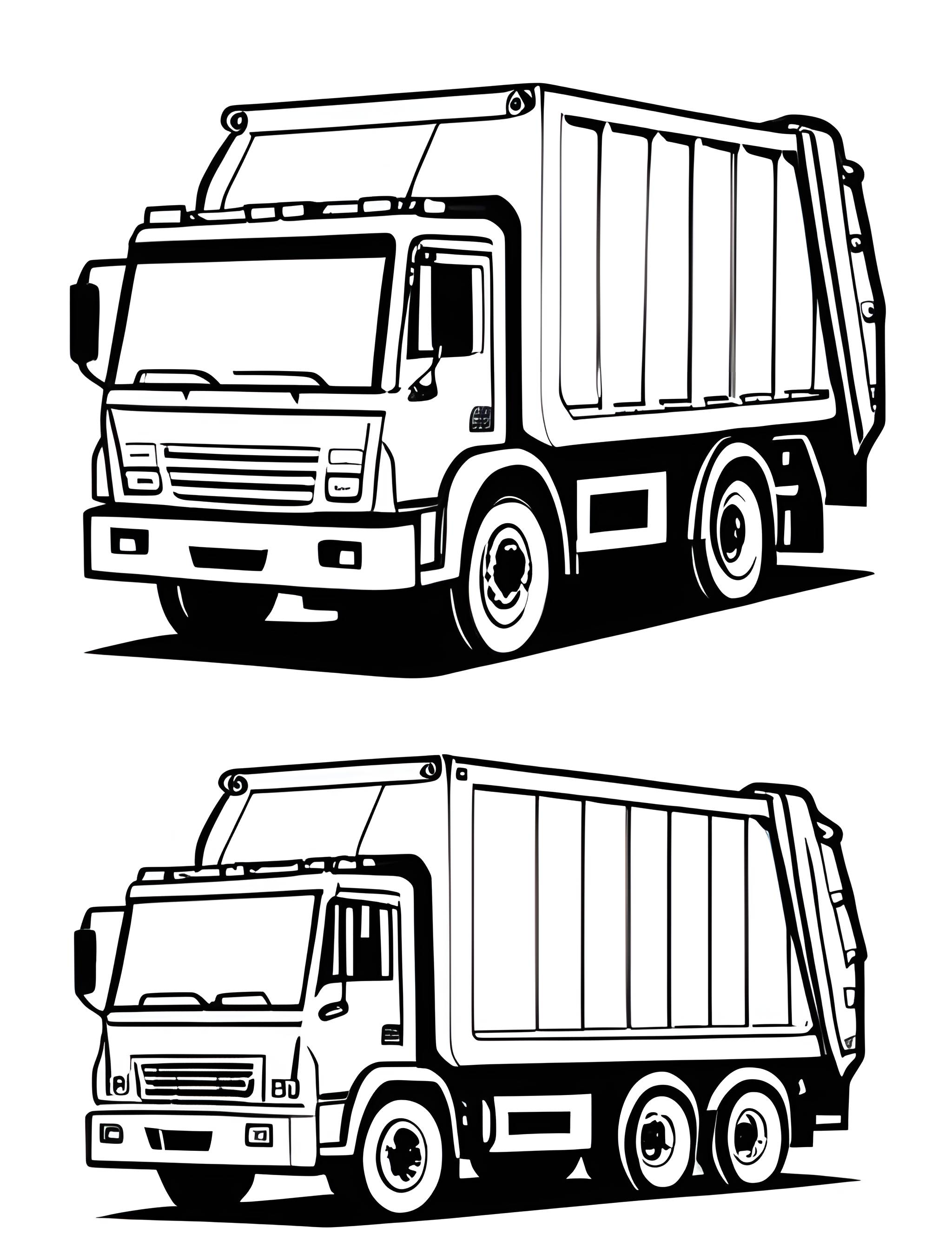 Раскраска Мусоровоз 6