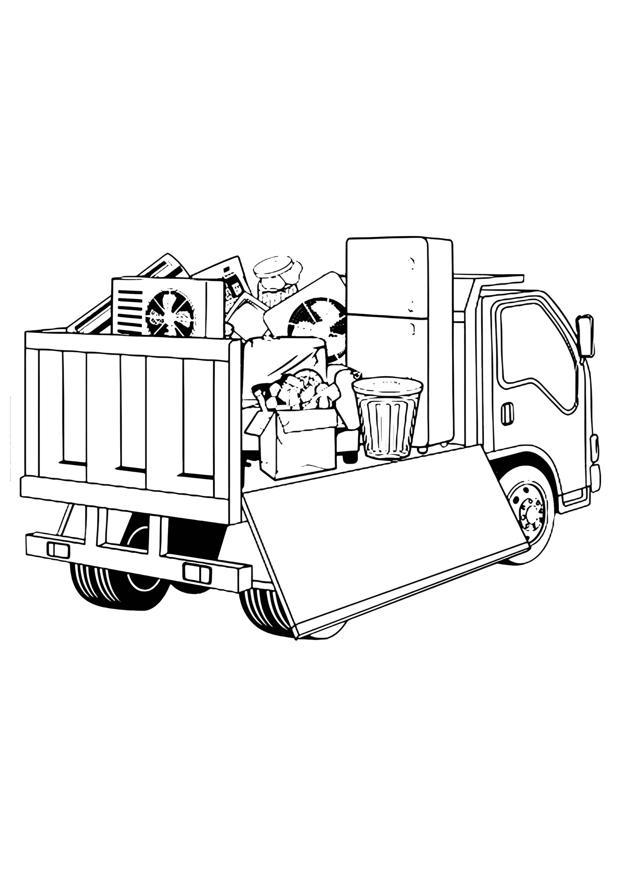 Раскраска Мусоровоз перевозка