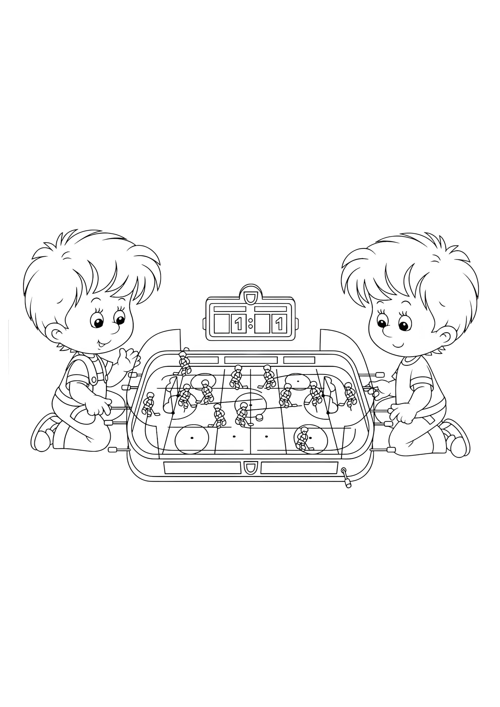 Раскраска Настольный хоккей