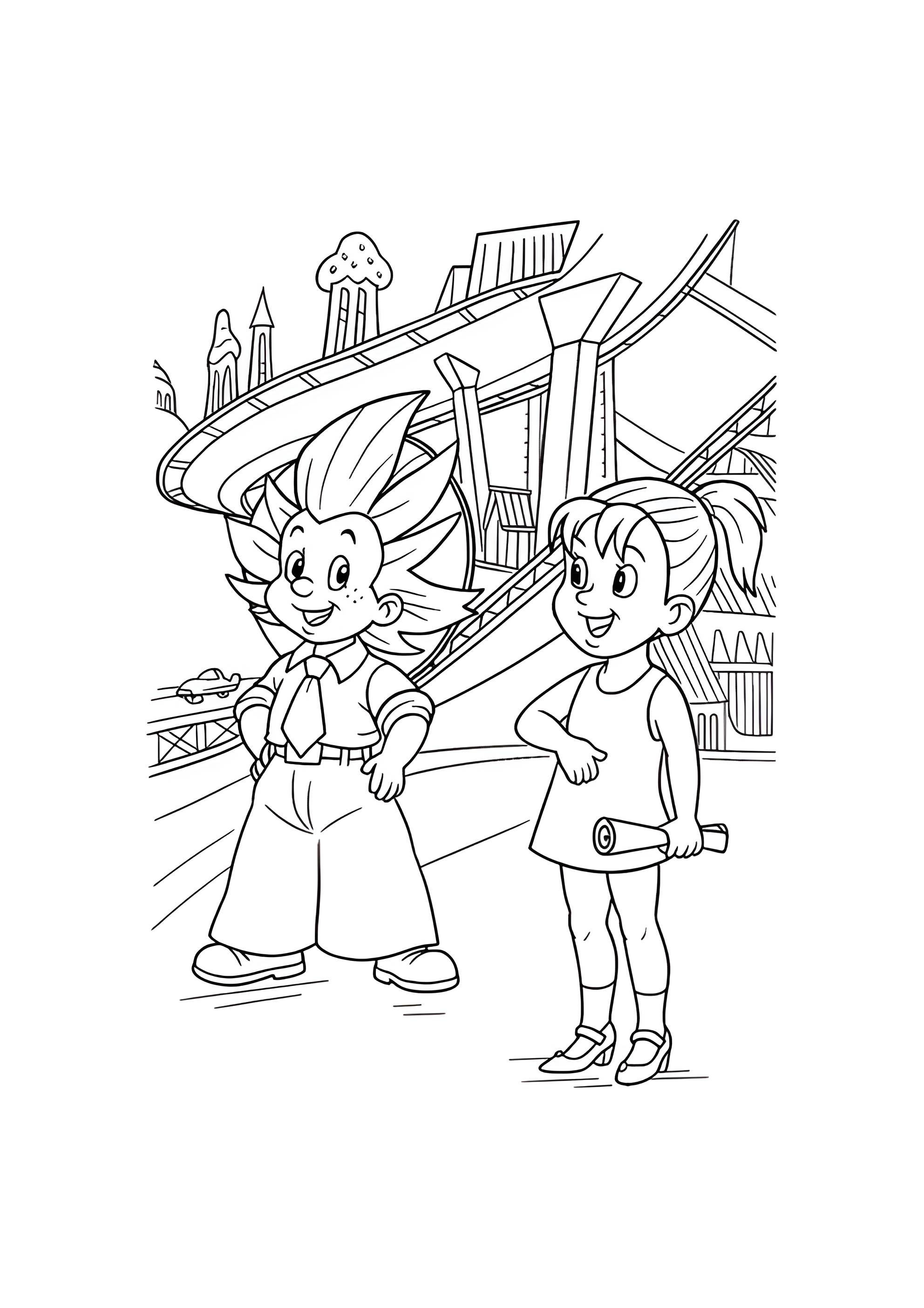 Раскраска Незнайка и Звёздочка