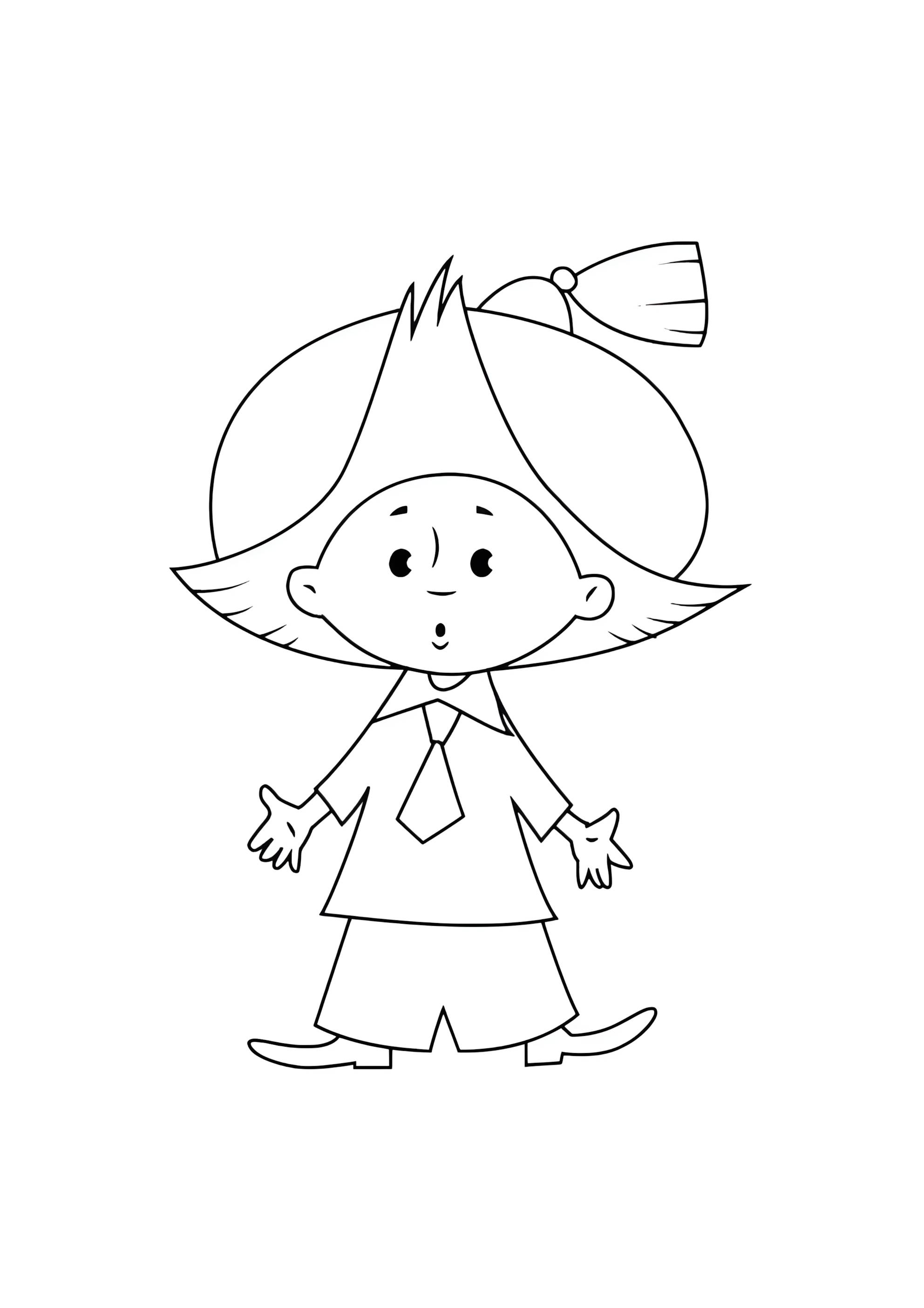 Раскраска Незнайка простой рисунок