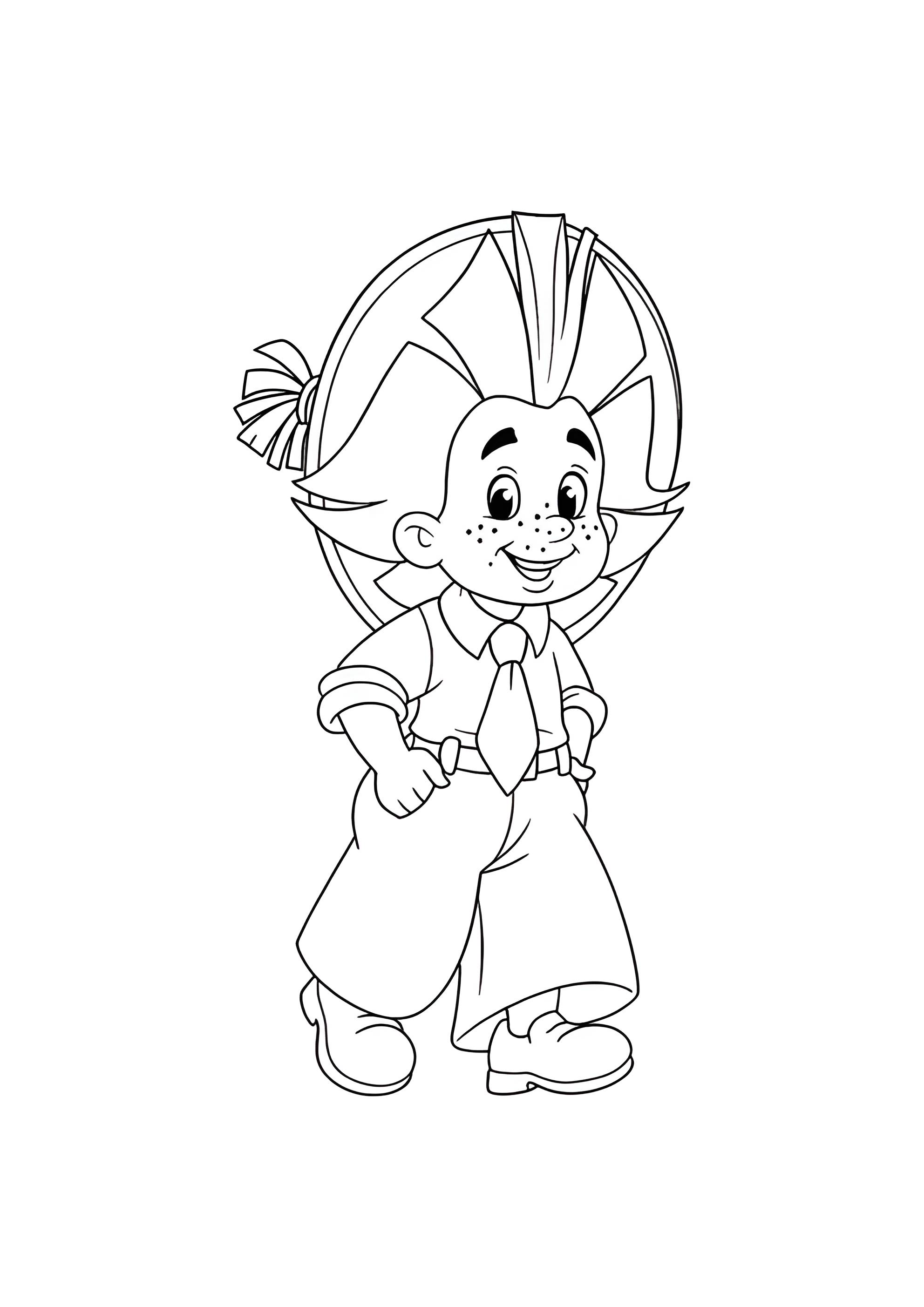 Раскраска Незнайка с улицы Колокольчиков