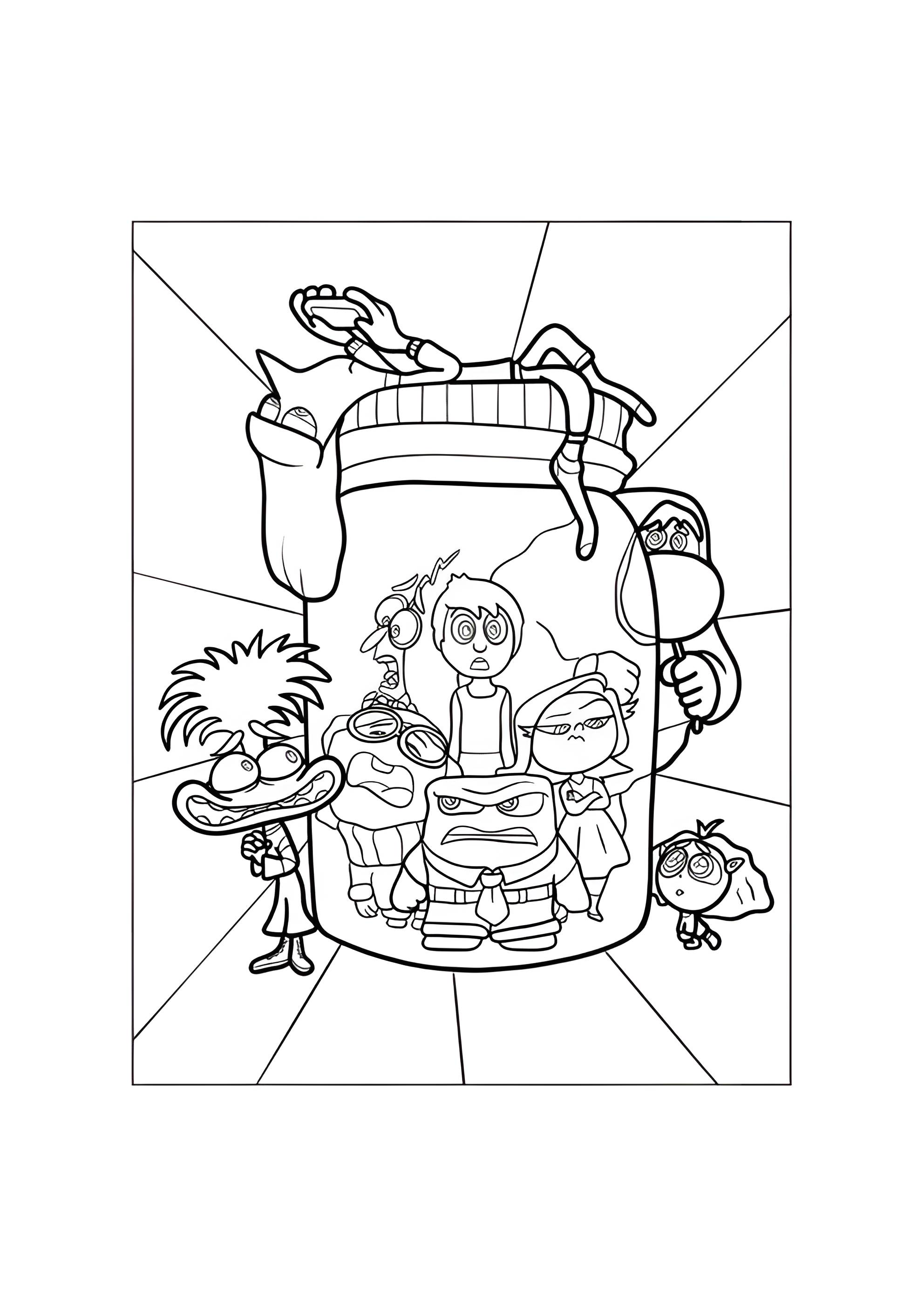 Раскраска Новые эмоции закупорили старые в банке