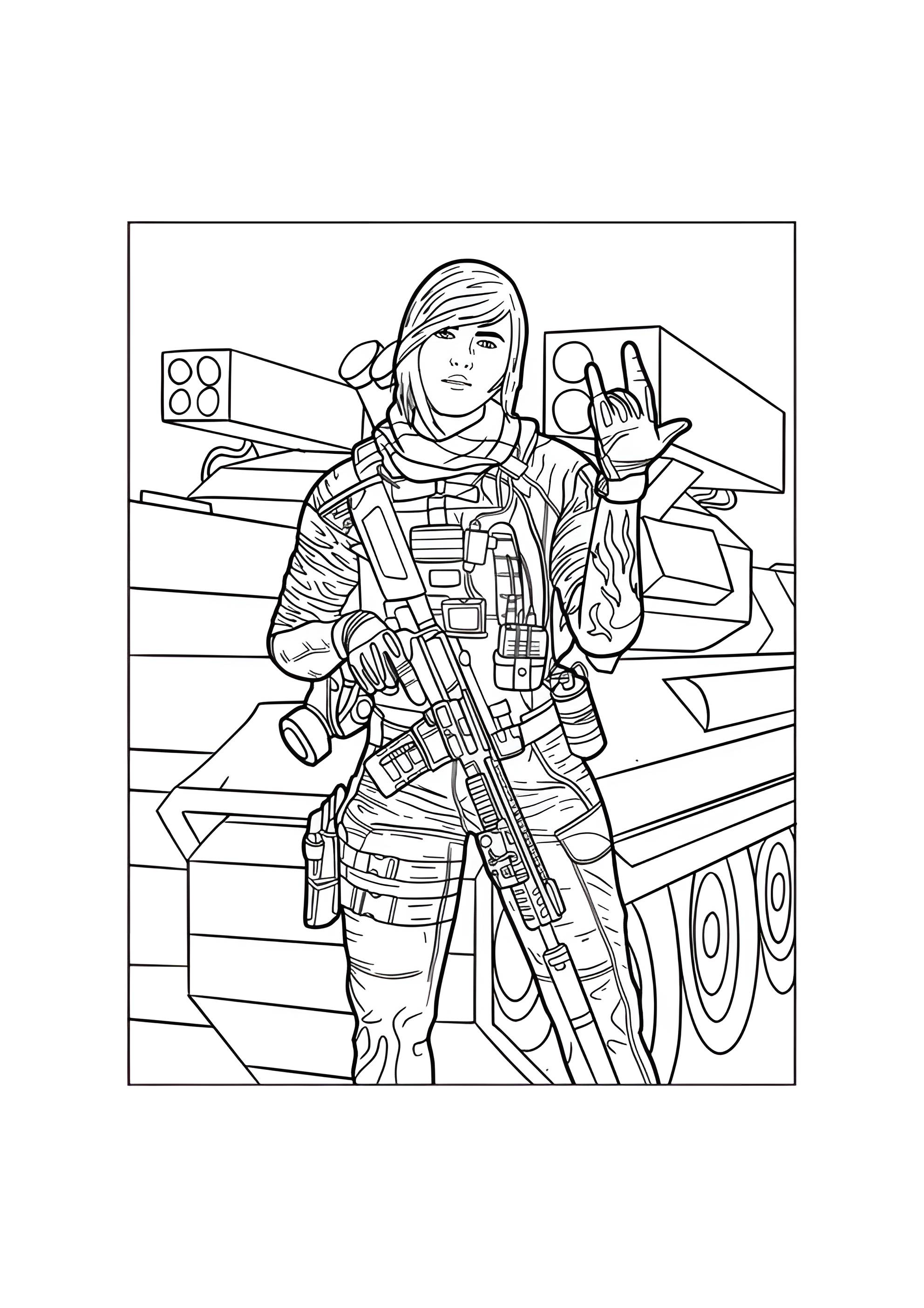 Раскраска Оператор боевой связи Мара