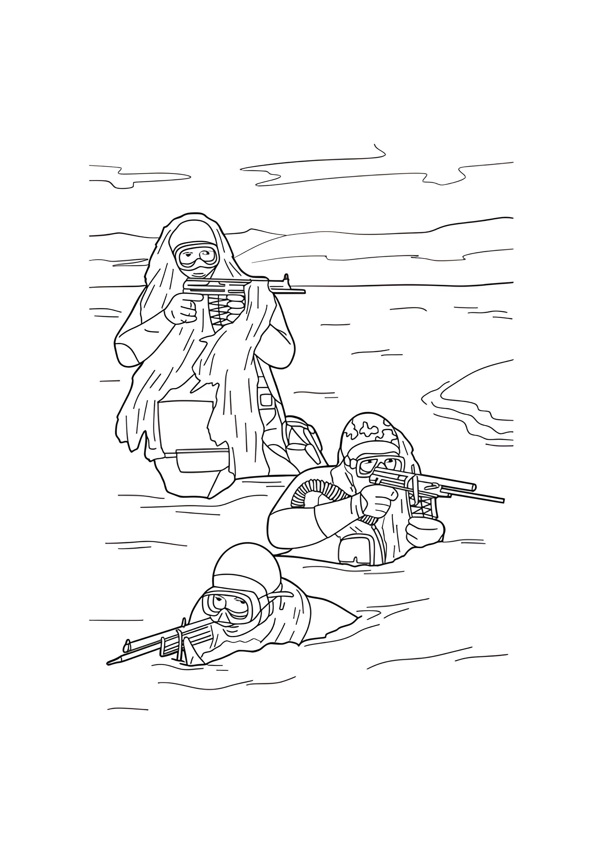 Раскраска Отряд морской пехоты