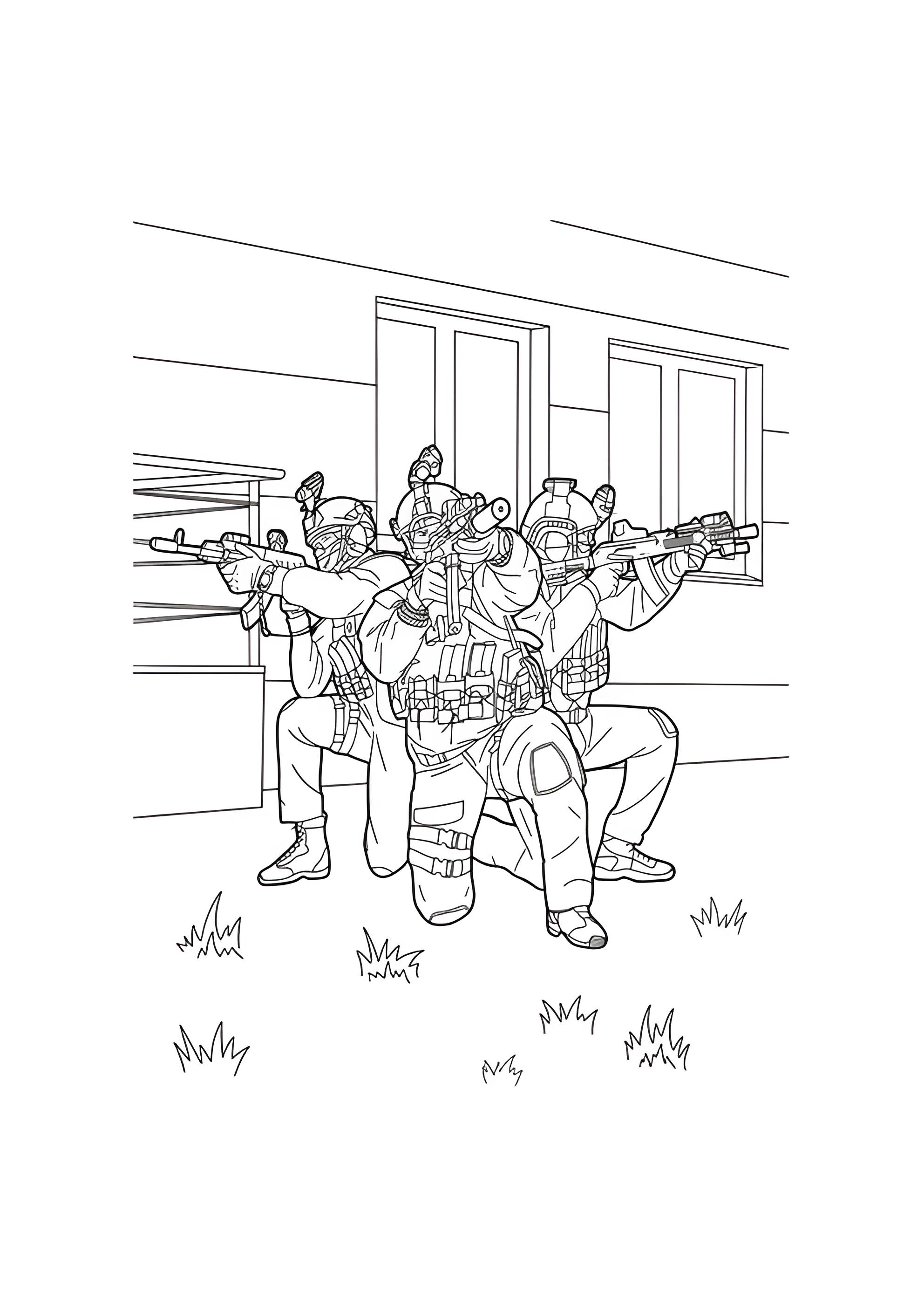 Раскраска Отряд спецназа