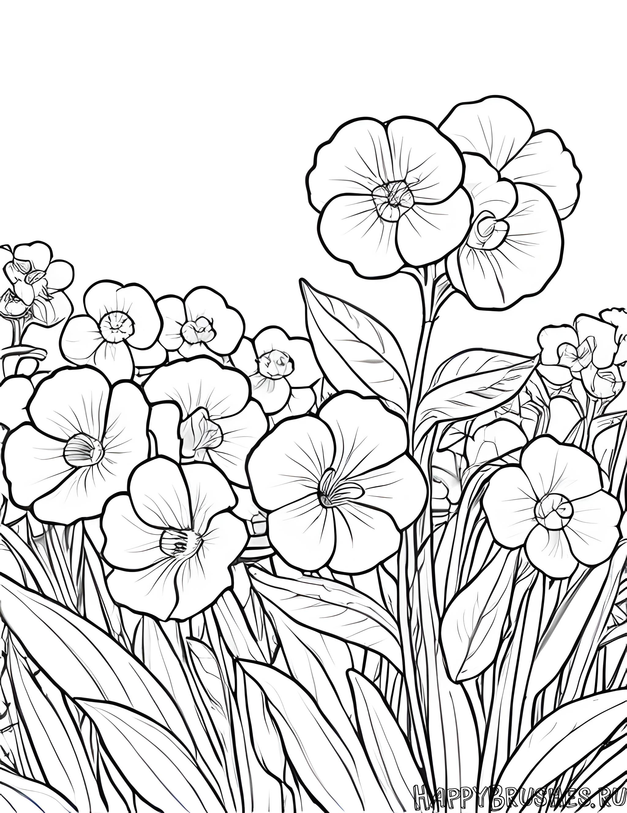 Раскраска Первоцвет 1