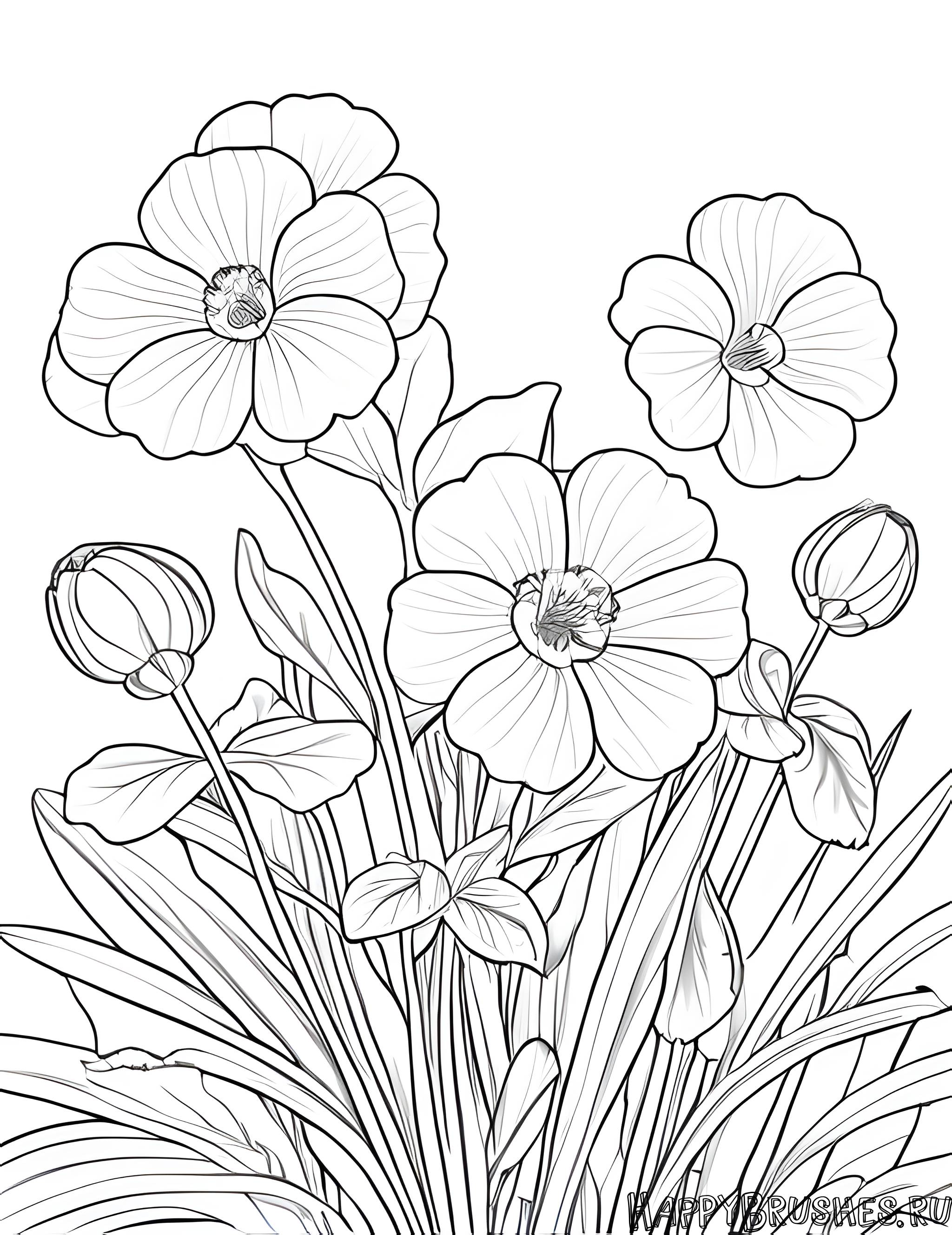 Раскраска Первоцвет 40