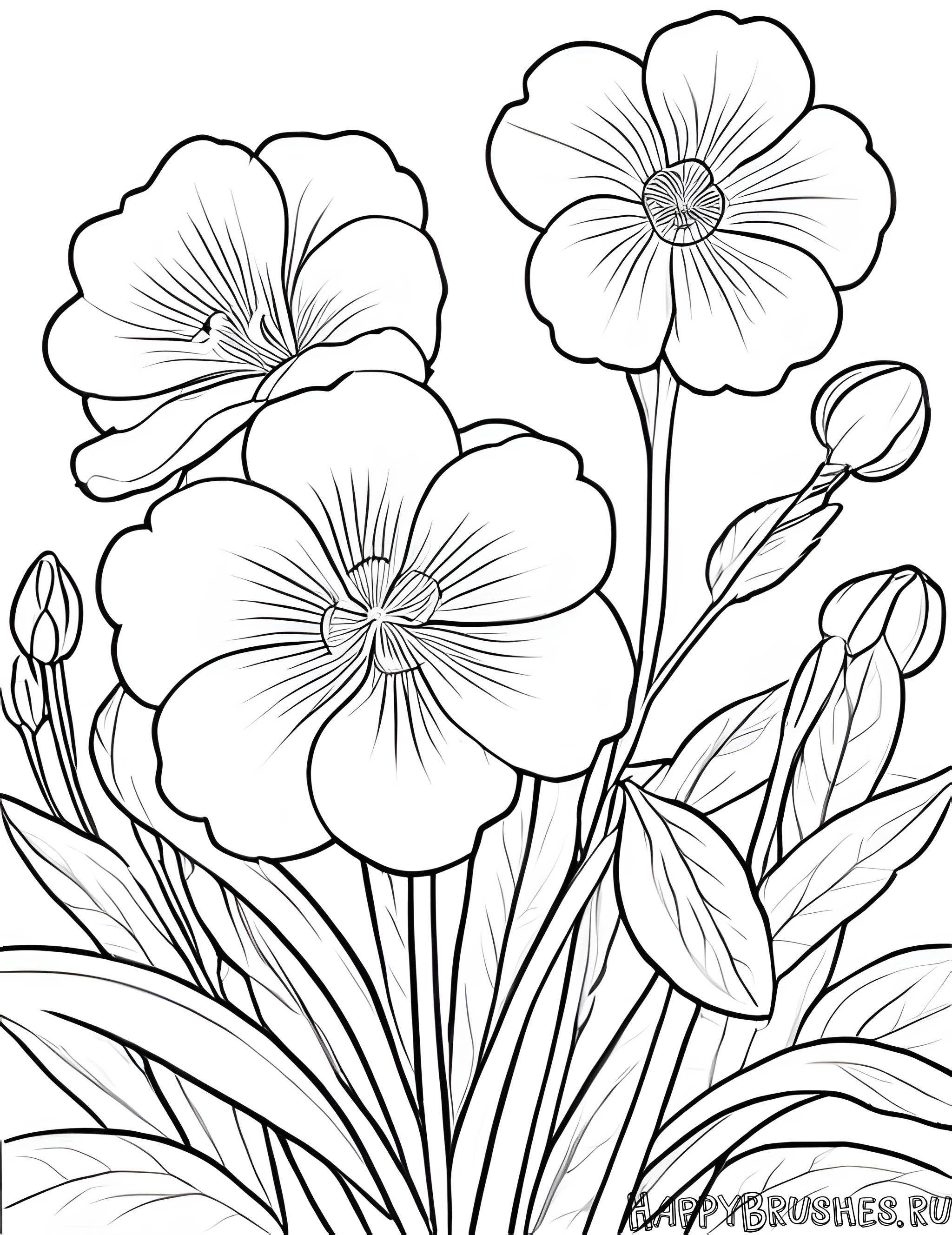 Раскраска Первоцвет 49