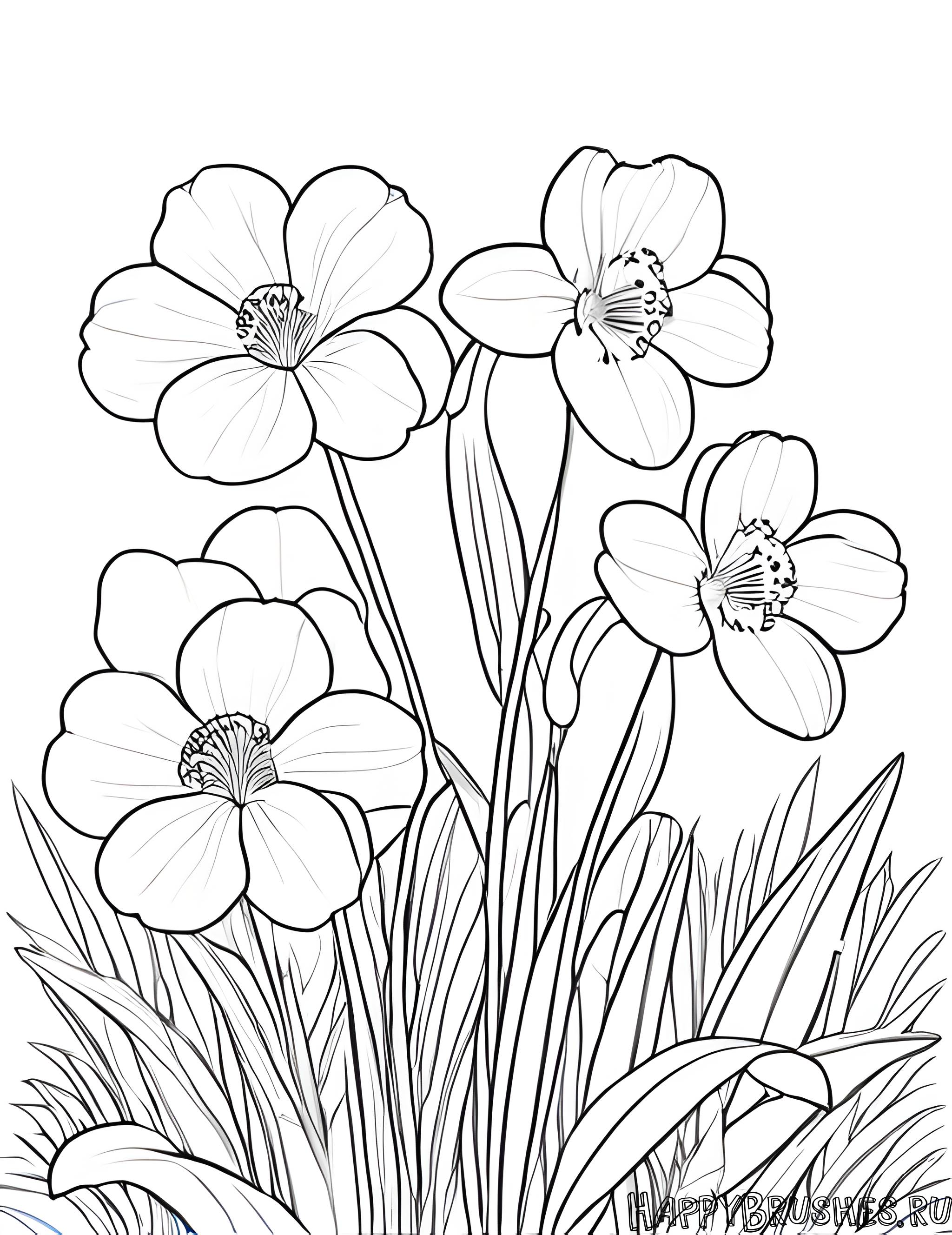 Раскраска Первоцвет 6