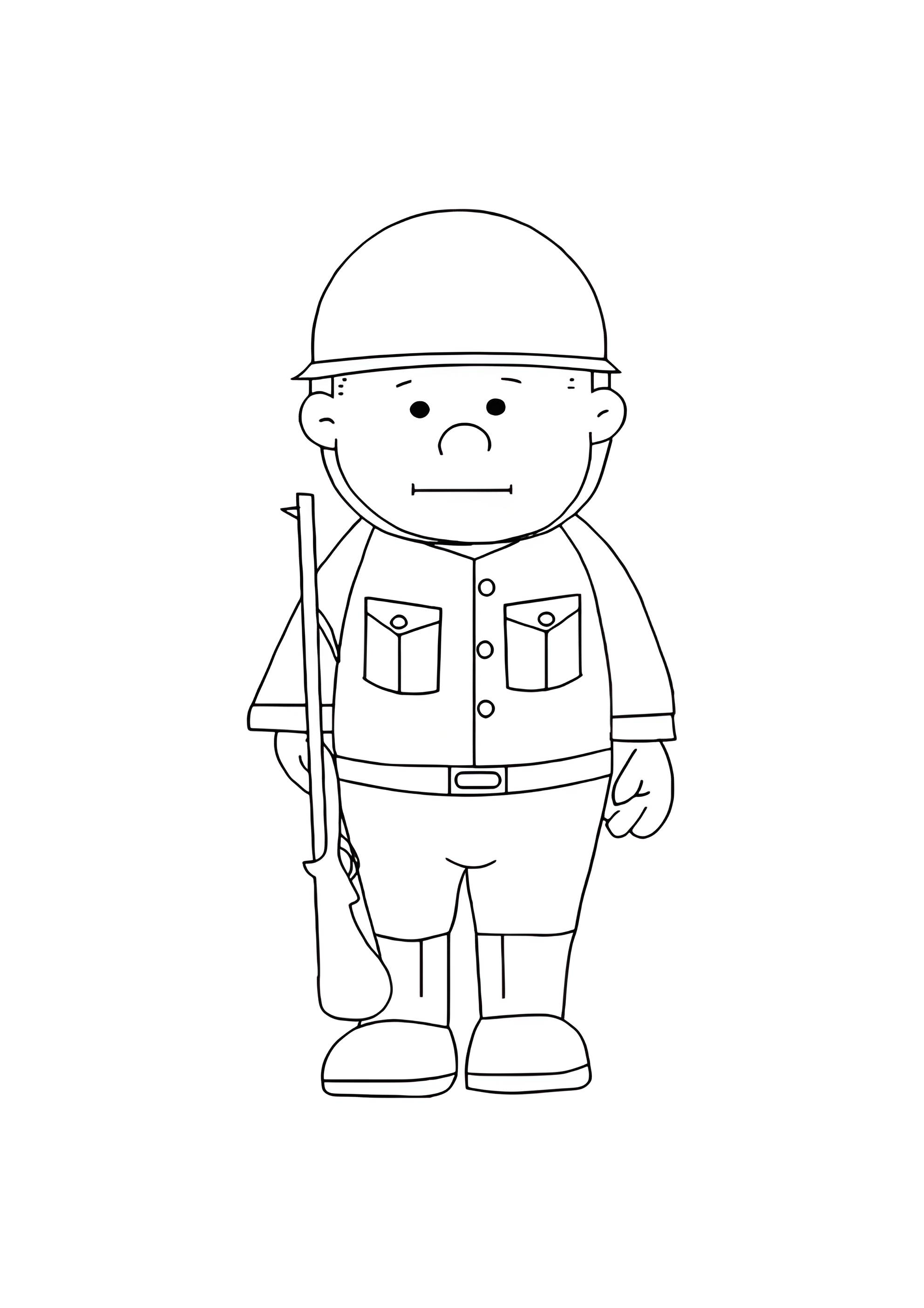 Раскраска Простой солдат для малышей