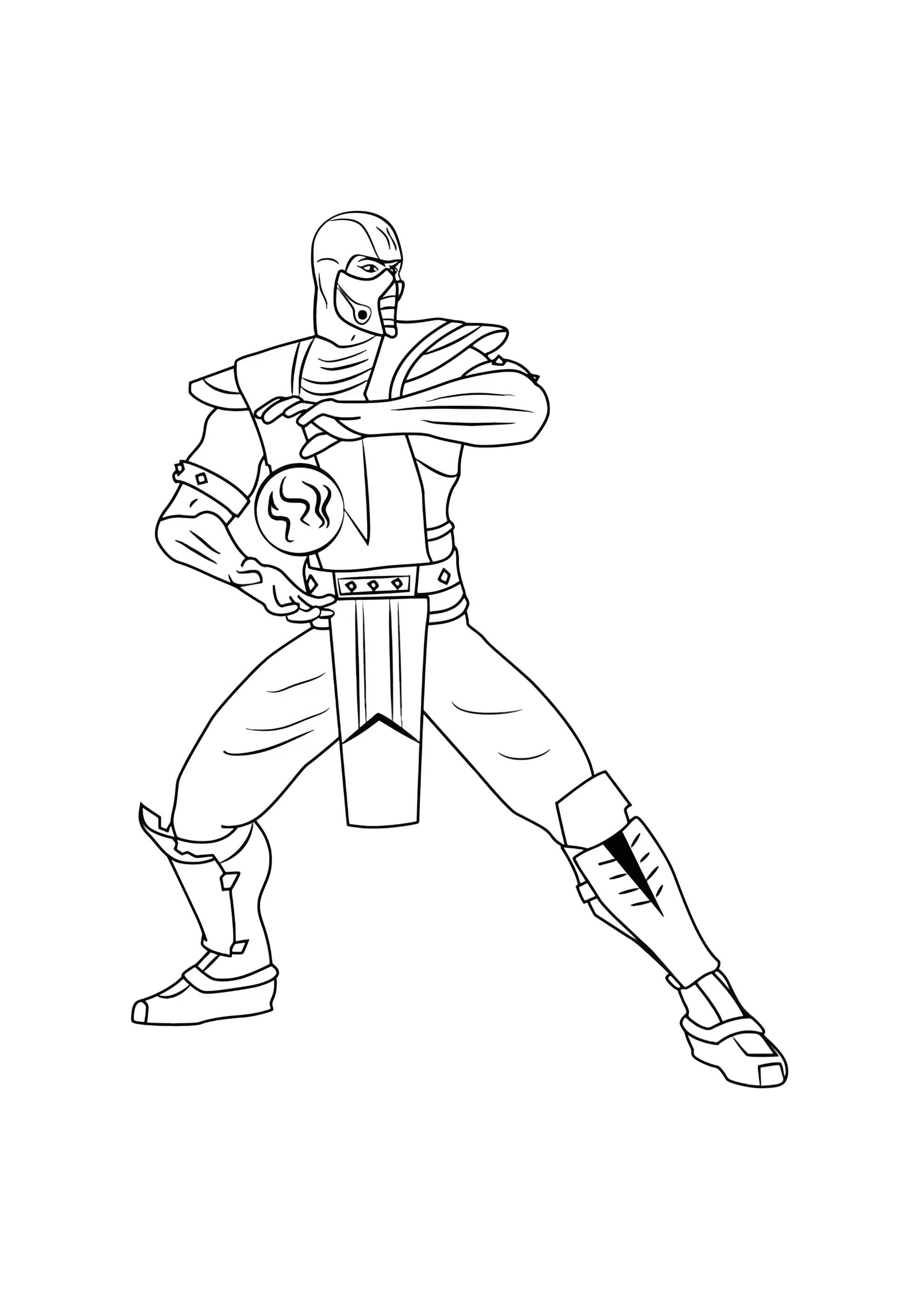 Раскраска Саб-Зиро в стойке