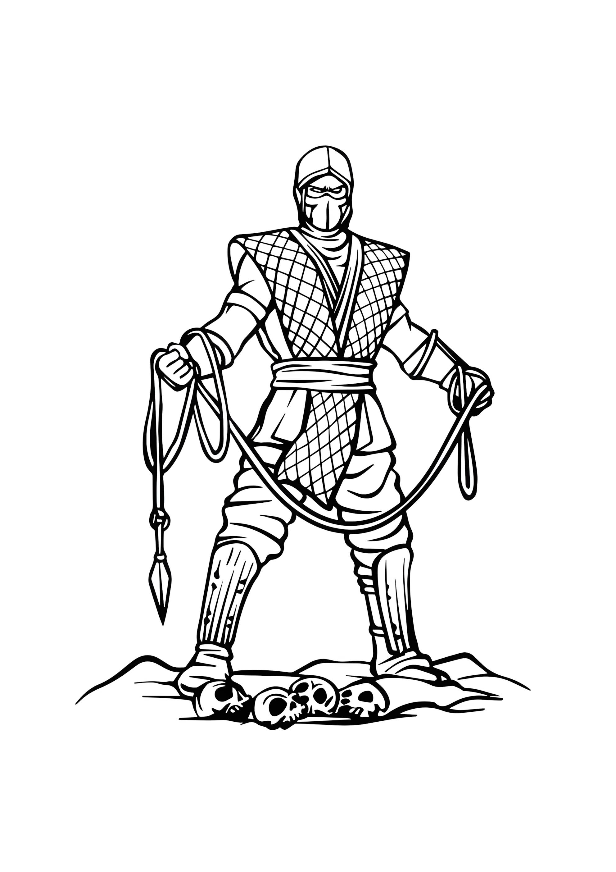 Раскраска Скорпион и черепушки