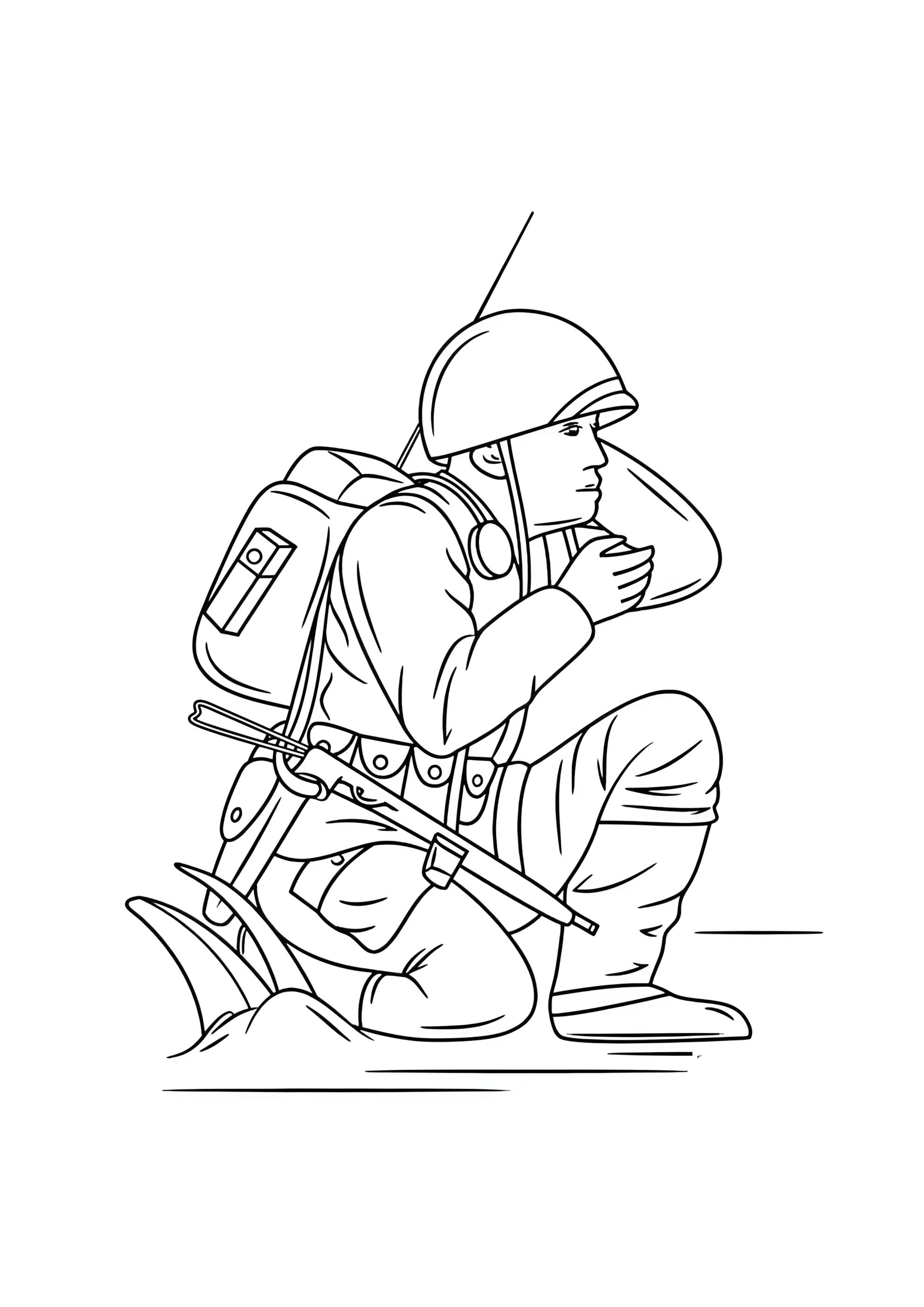 Раскраска Содат готов