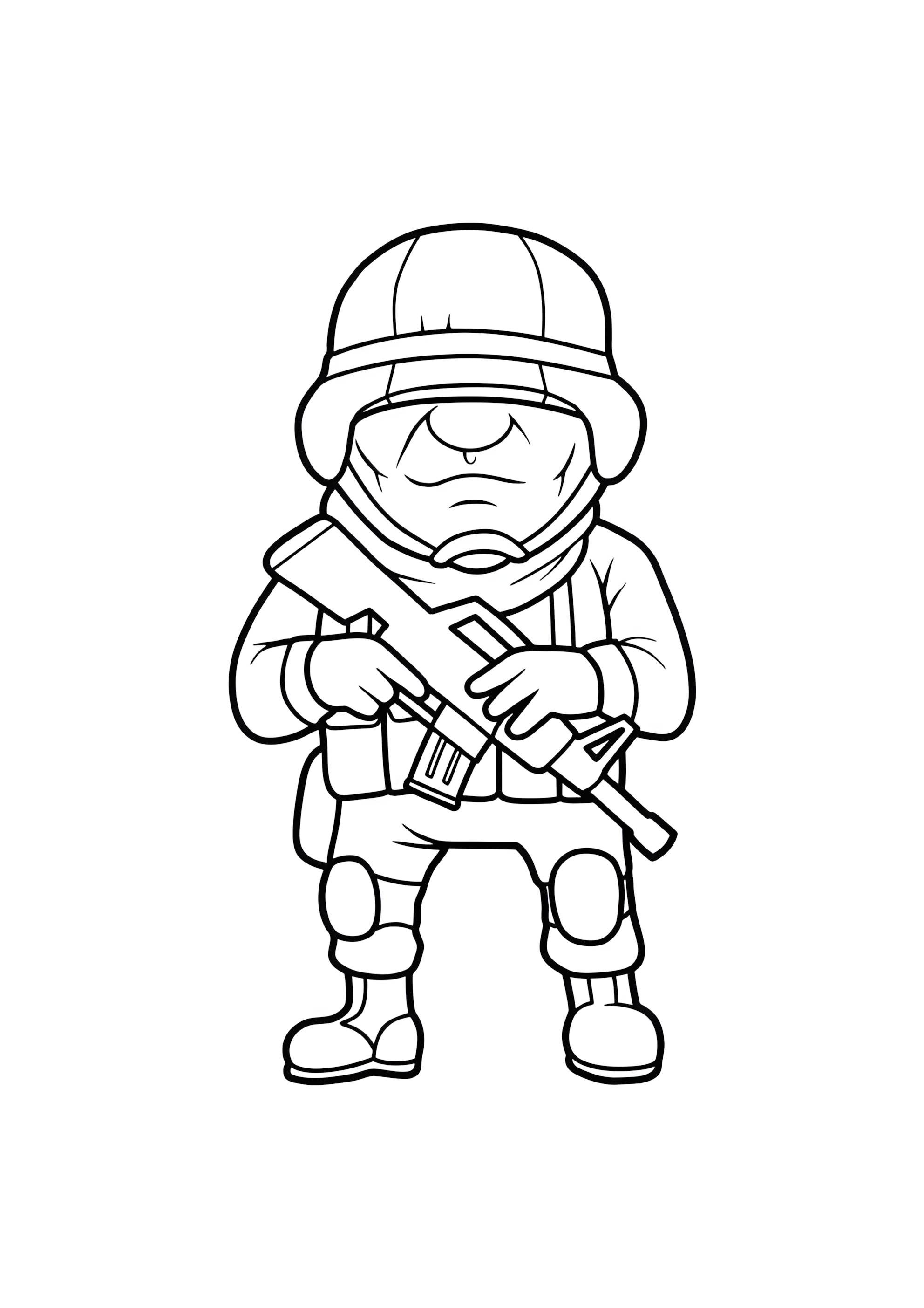 Раскраска Соладт рисунок