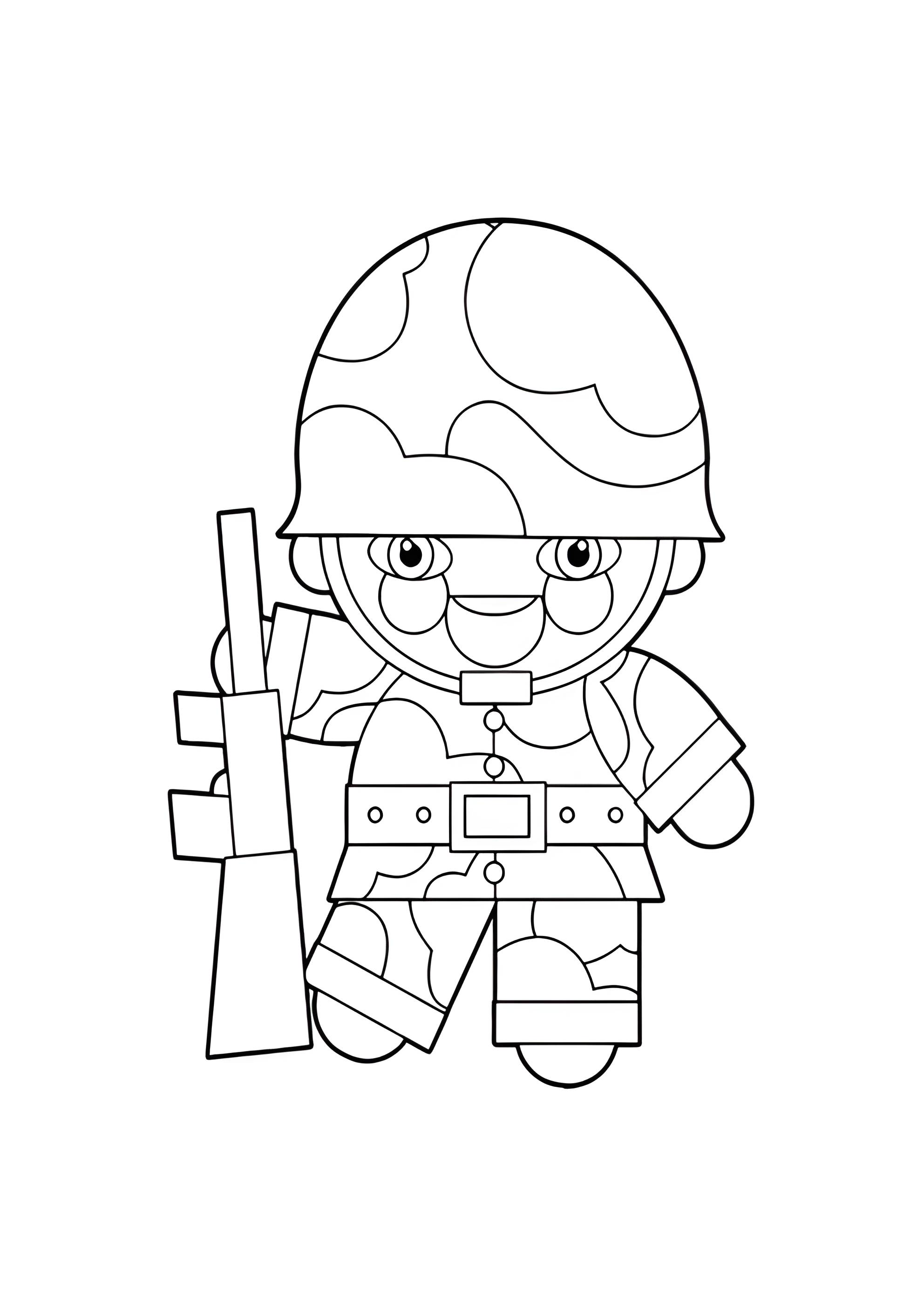 Раскраска Солдат для малышей