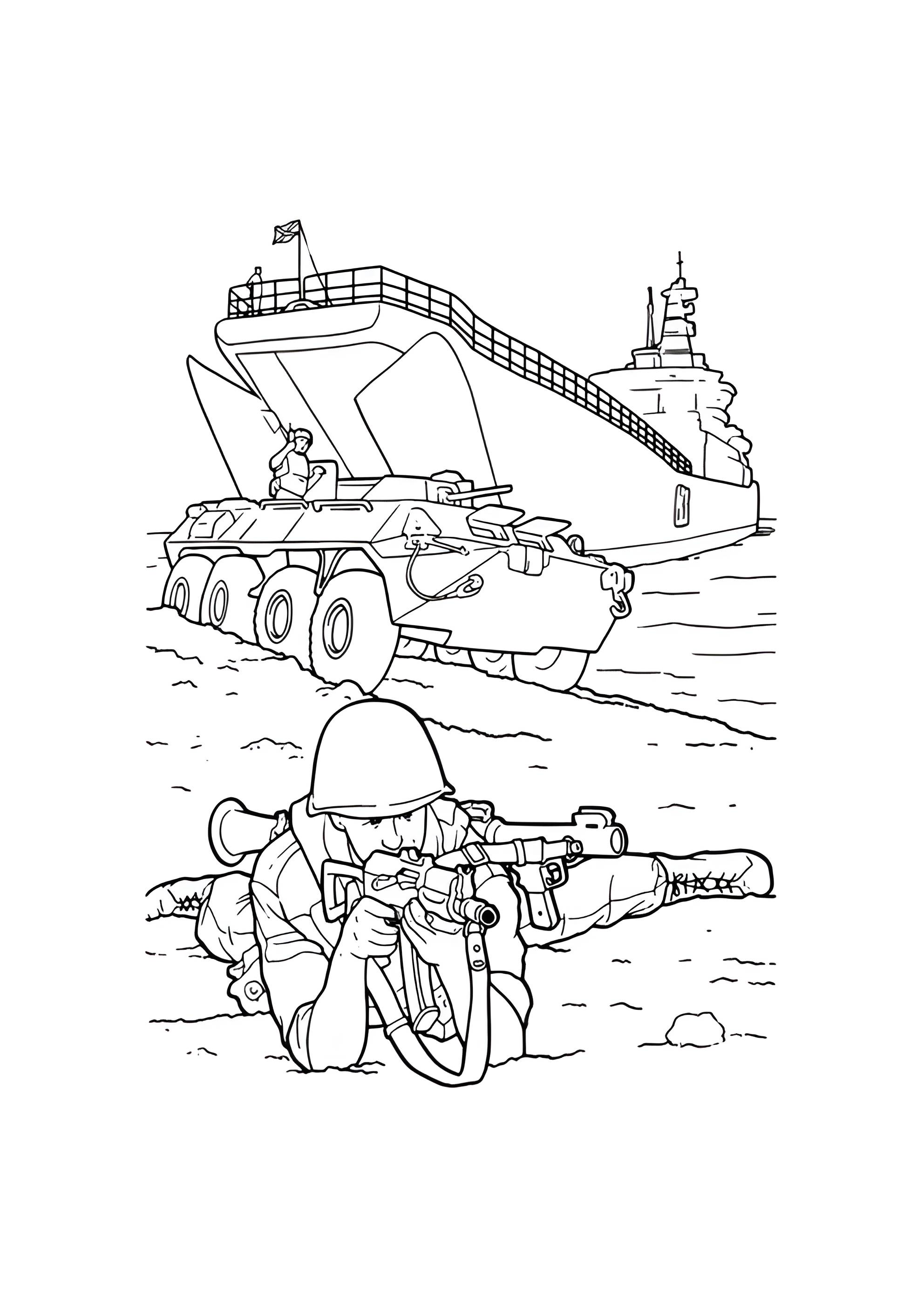 Раскраска Солдат лежит на земле