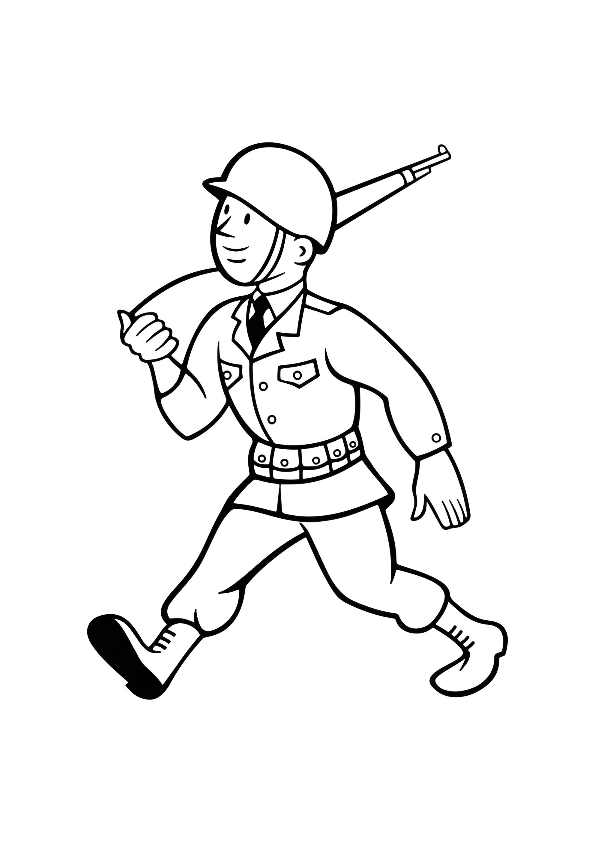 Раскраска Солдат марширует