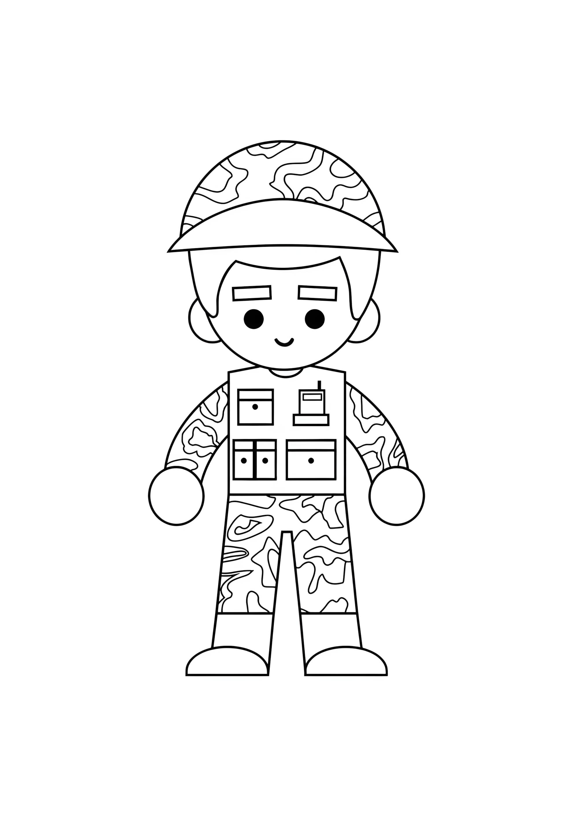 Раскраска Солдат простой