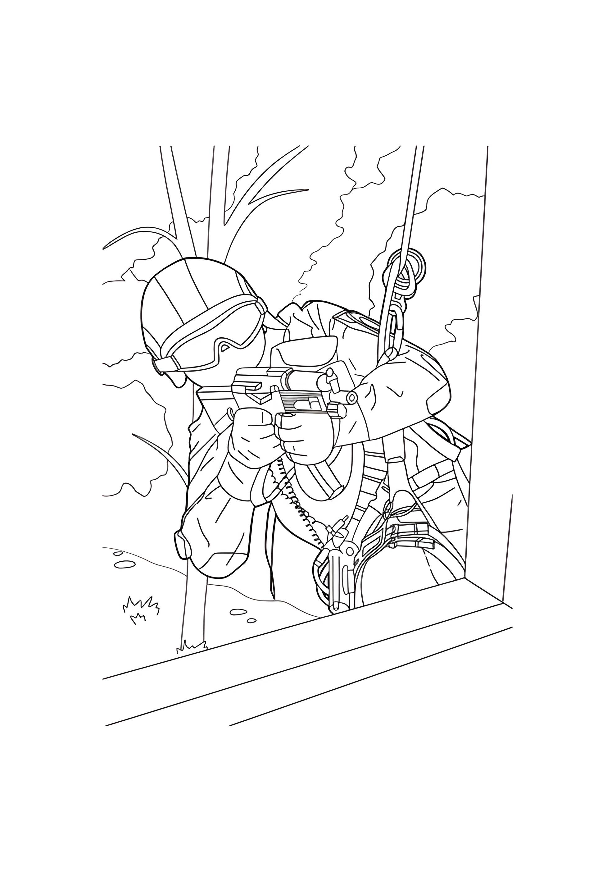 Раскраска Солдат спецназа в онке