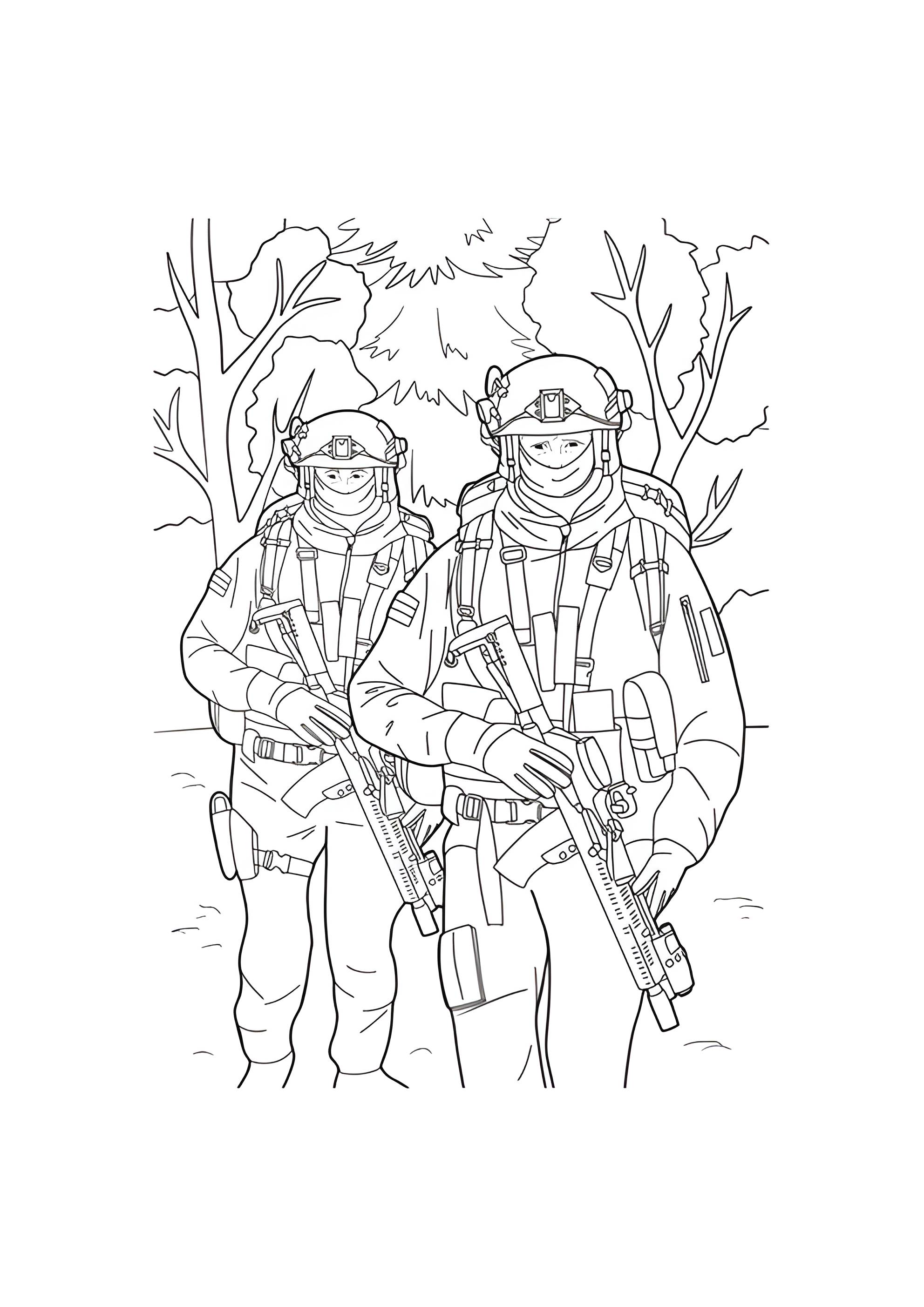 Раскраска Современный спецназ