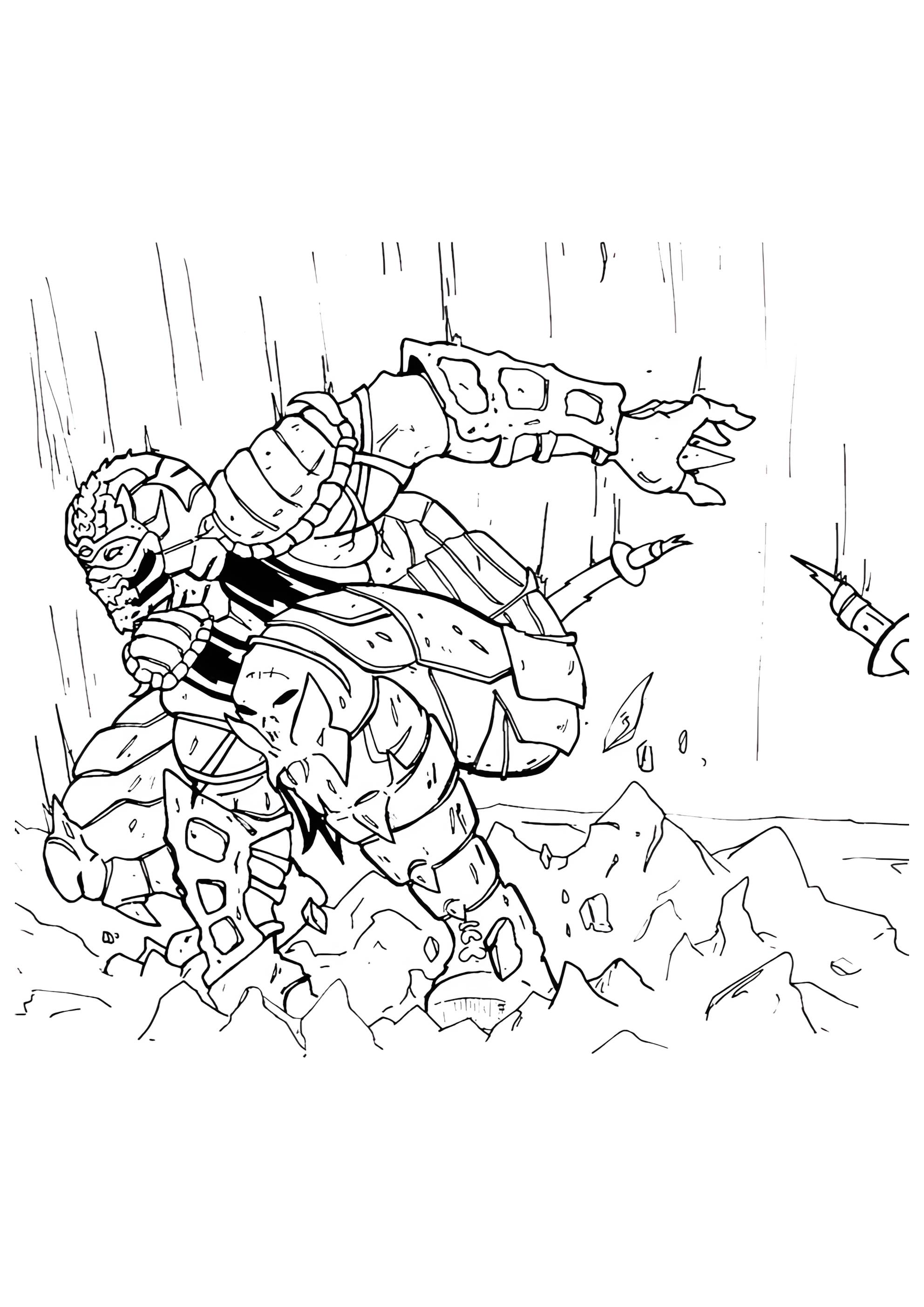 Раскраска Удар Скорпиона