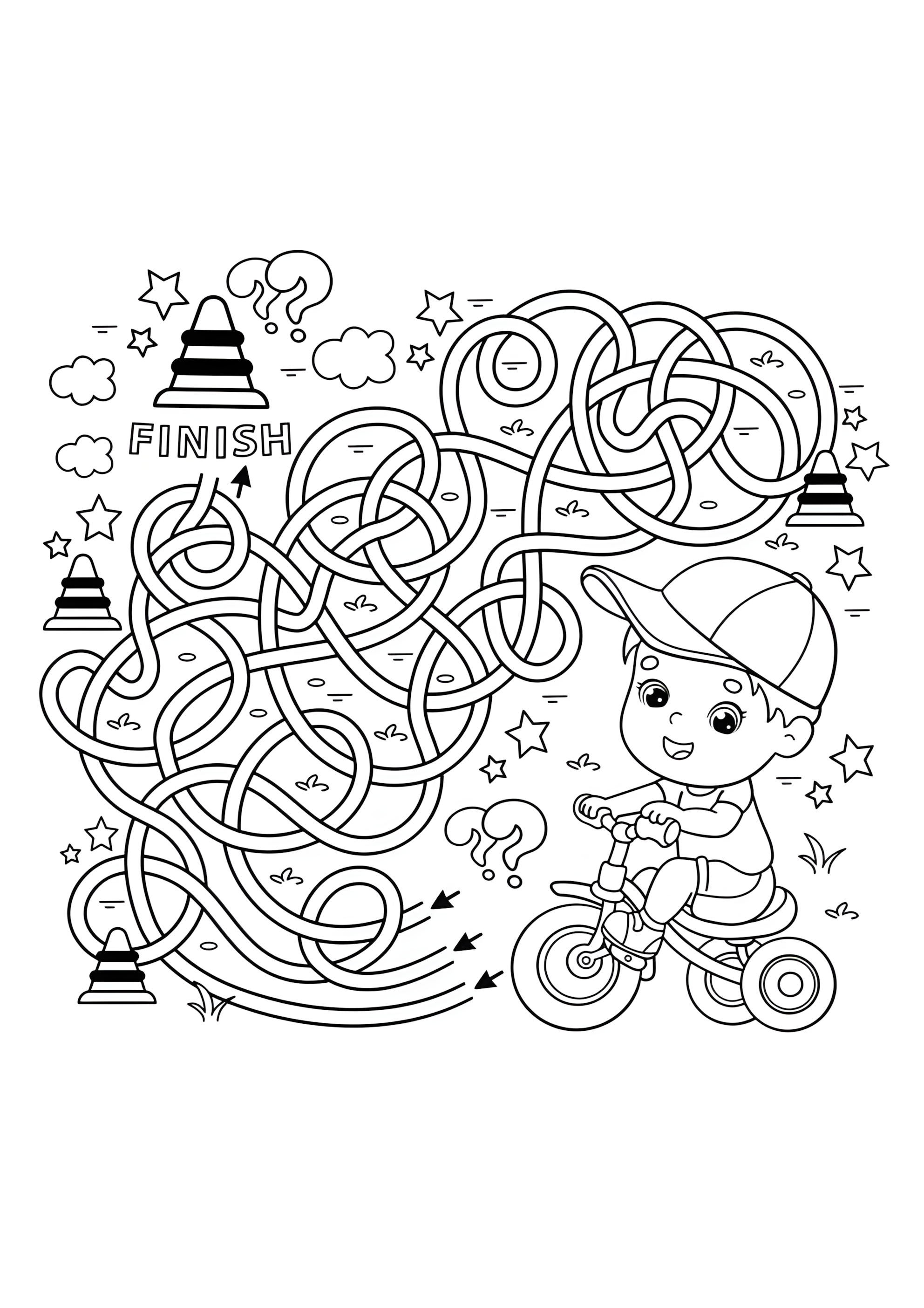 Раскраска Вело-лабиринт
