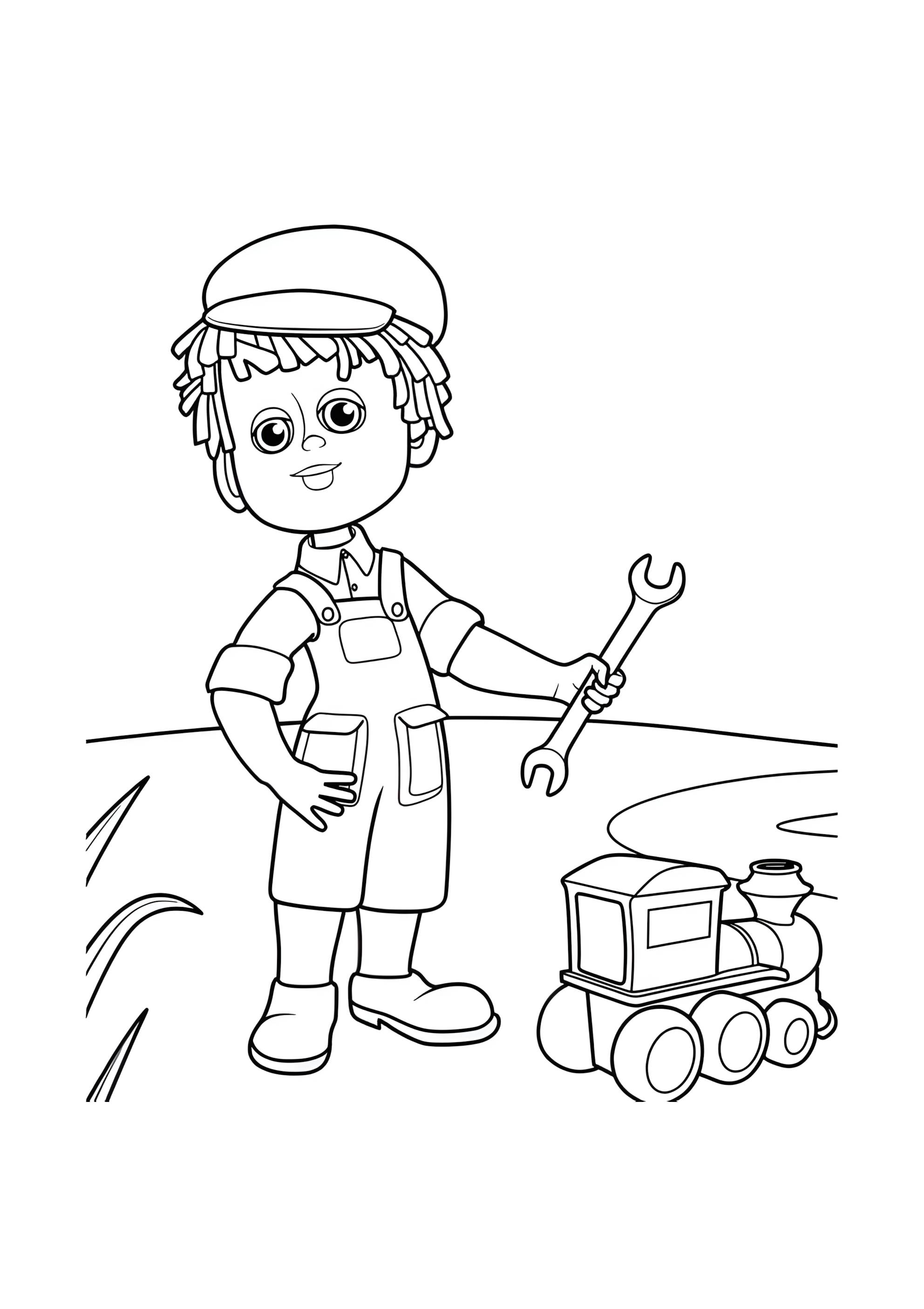 Раскраска Винтик что-то придумал