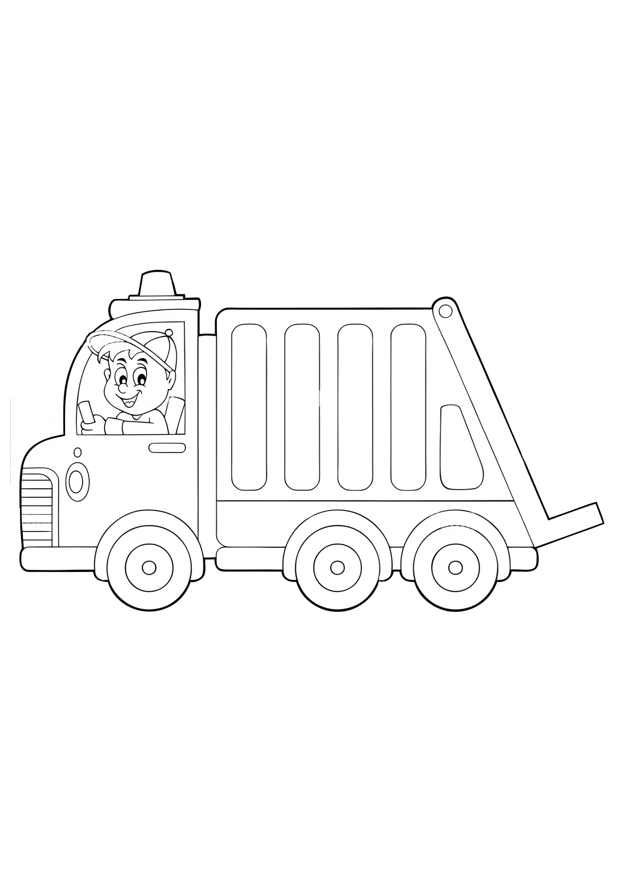 Раскраска Водитель мусоровоза