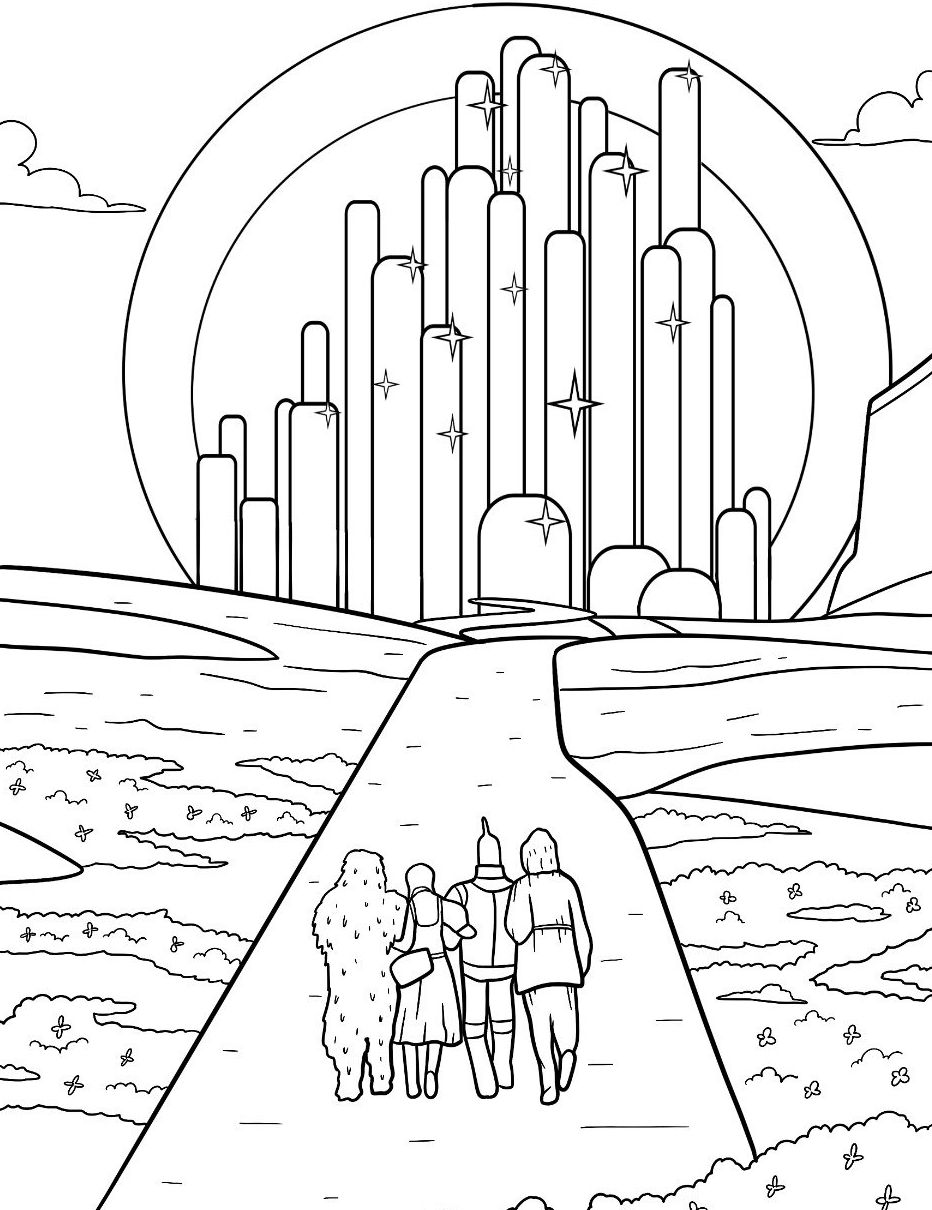 Раскраска Волшебник Изумрудного города 11