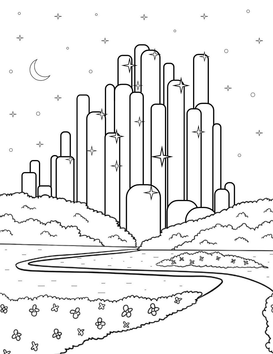 Раскраска Волшебник Изумрудного города 16