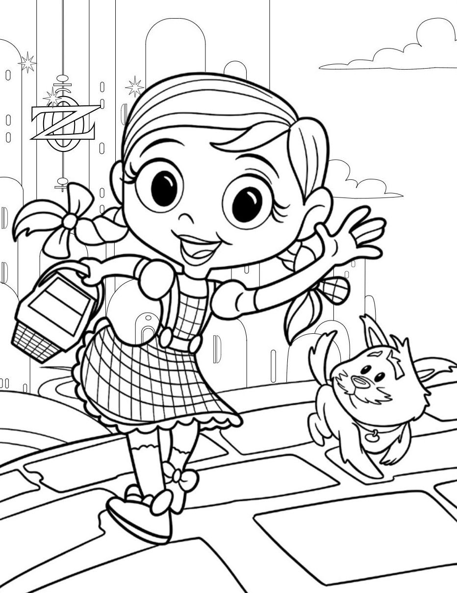 Раскраска Волшебник Изумрудного города 17